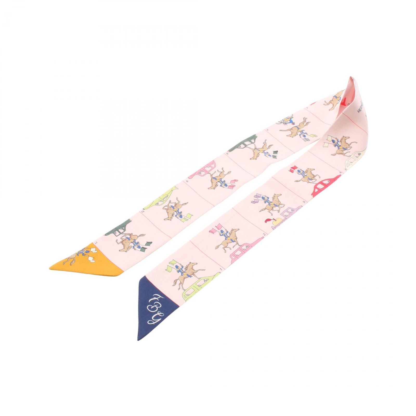 エルメス HERMES スカーフ ツイリー HERMES PARADE リボン シルク ツイリー レディース Used A