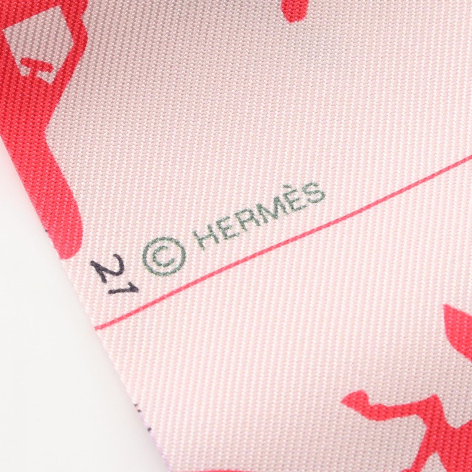 エルメス HERMES スカーフ ツイリー HERMES PARADE リボン シルク ツイリー レディース Used A
