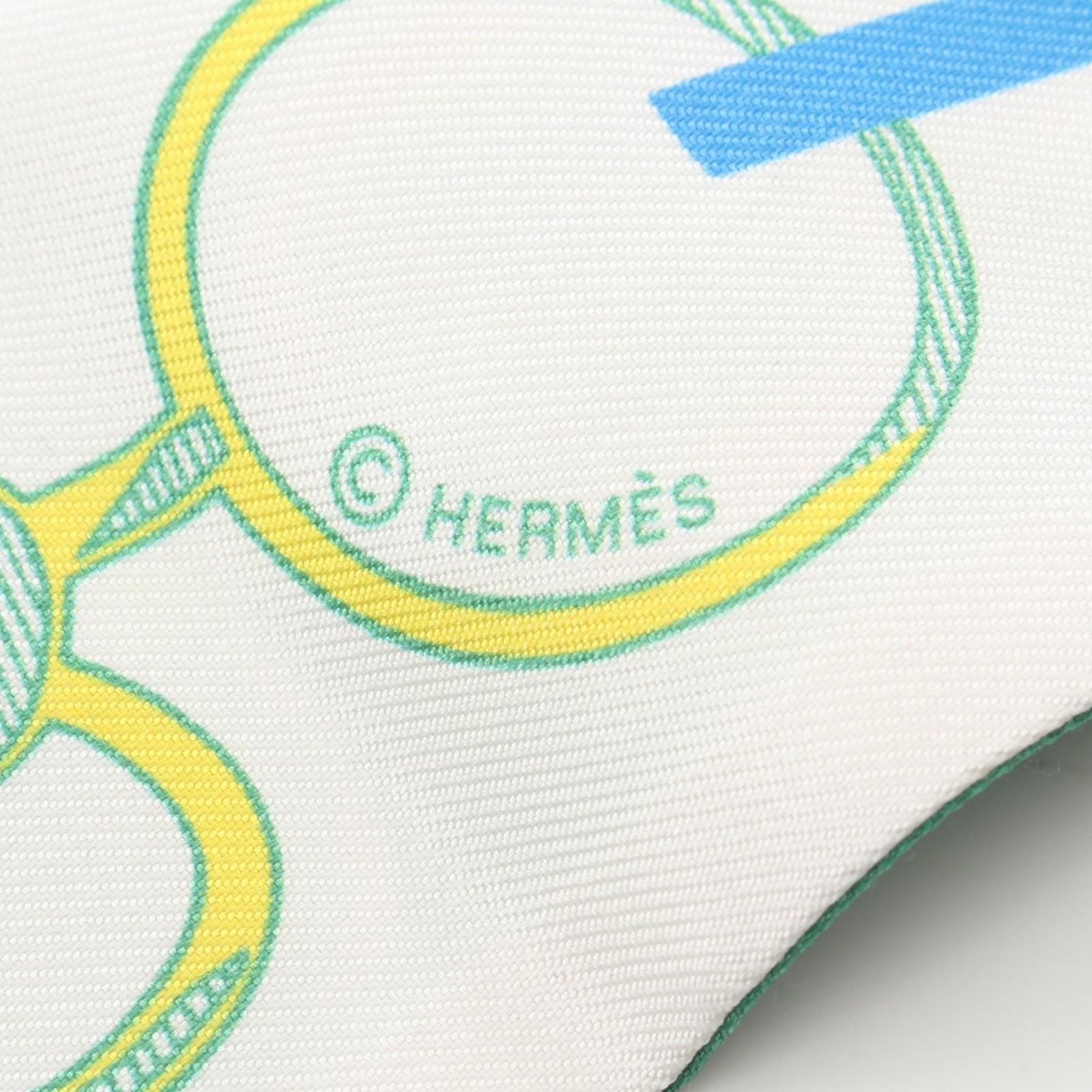 エルメス HERMES スカーフ ツイリー Do Re BOUCLES リボン シルク ツイリー レディース Used A