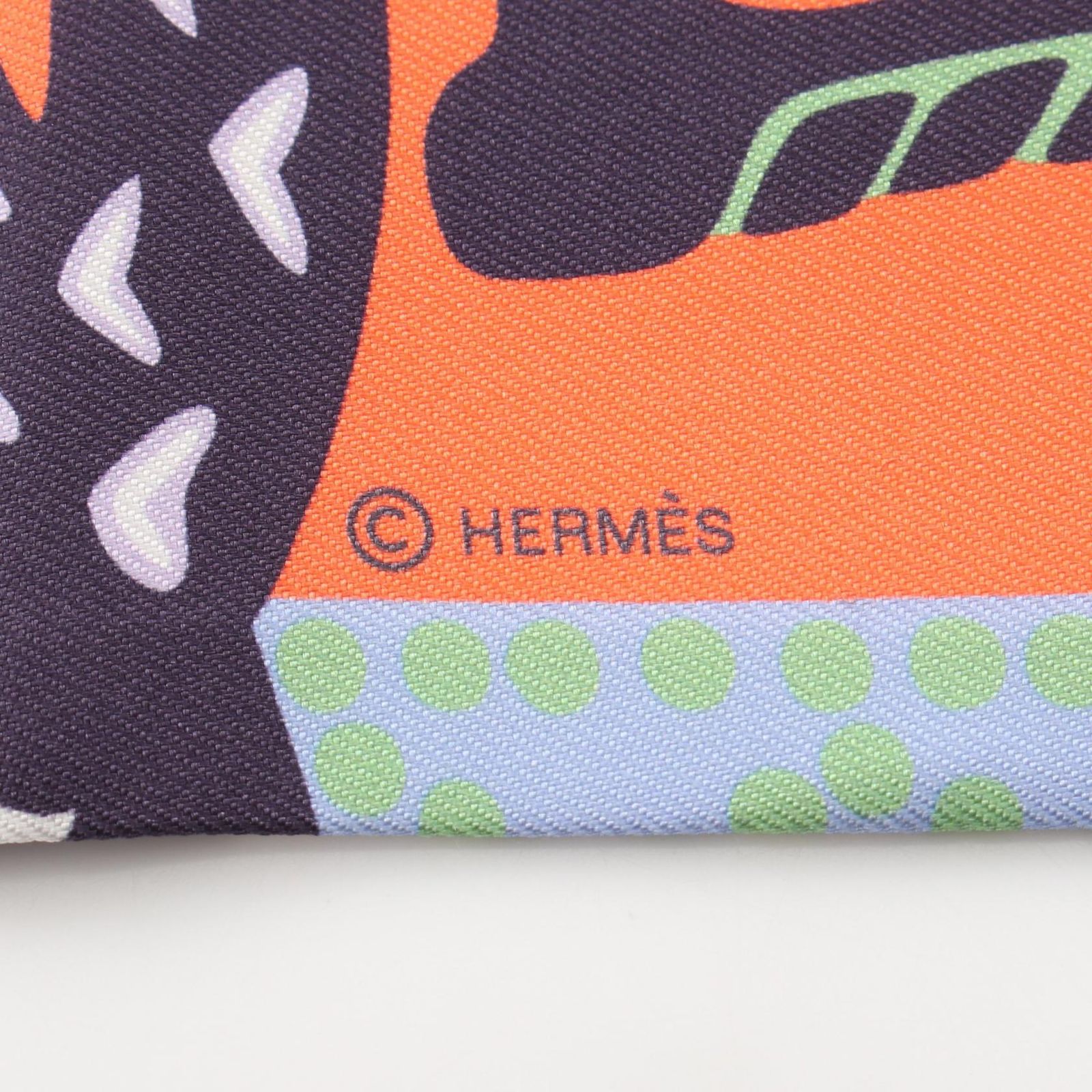 エルメス HERMES スカーフ ツイリー Fantaisie d'Etriers リボン シルク ツイリー レディース Used A