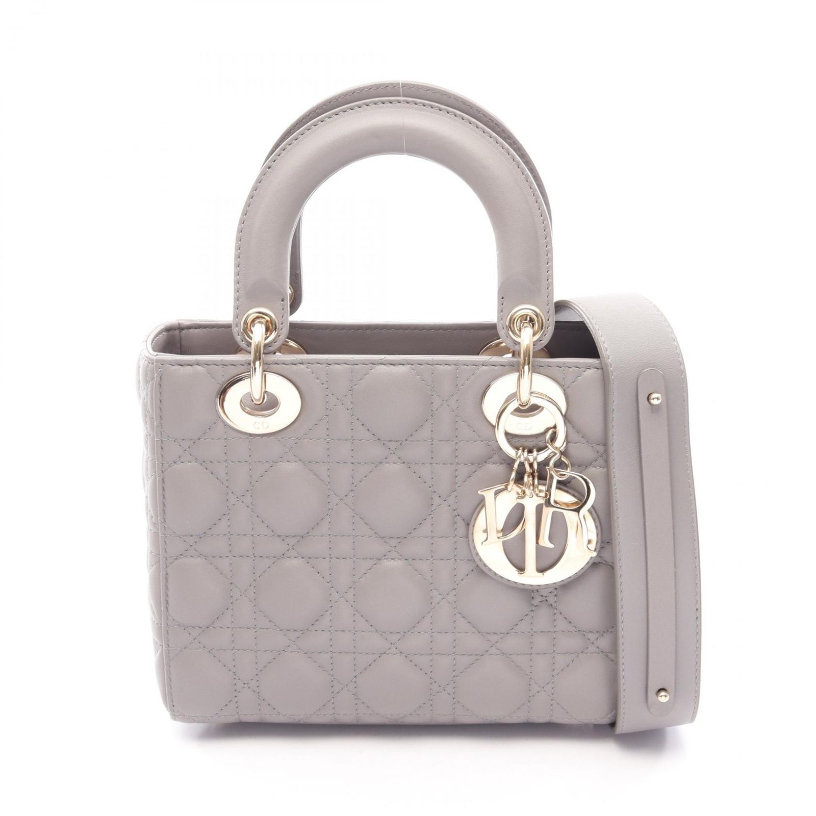 ディオール Dior ハンドバッグ LADY DIOR MY ABCDIOR レディディオール スモール カナージュ 2WAY グレー レザー レディディオール カナージュ 2wayトート スモール