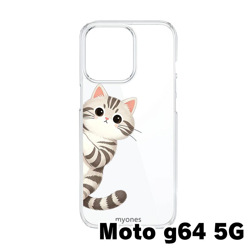 新品未使用】moto g64 5G クリア ハードケース (サバトラ) 猫