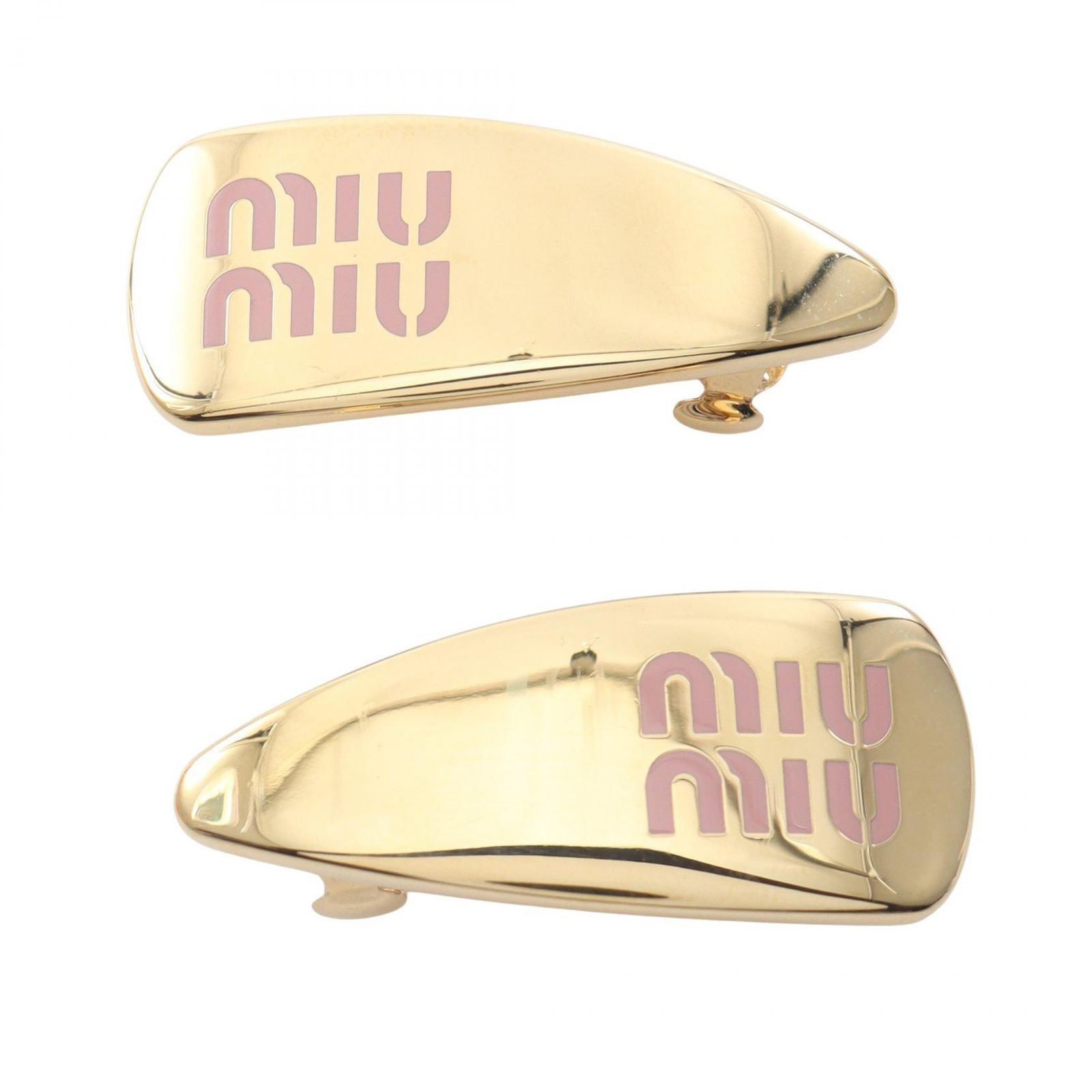 ミュウ ミュウ Miu Miu ロゴ GP（ゴールドメッキ） ヘアクリップ レディース Used A