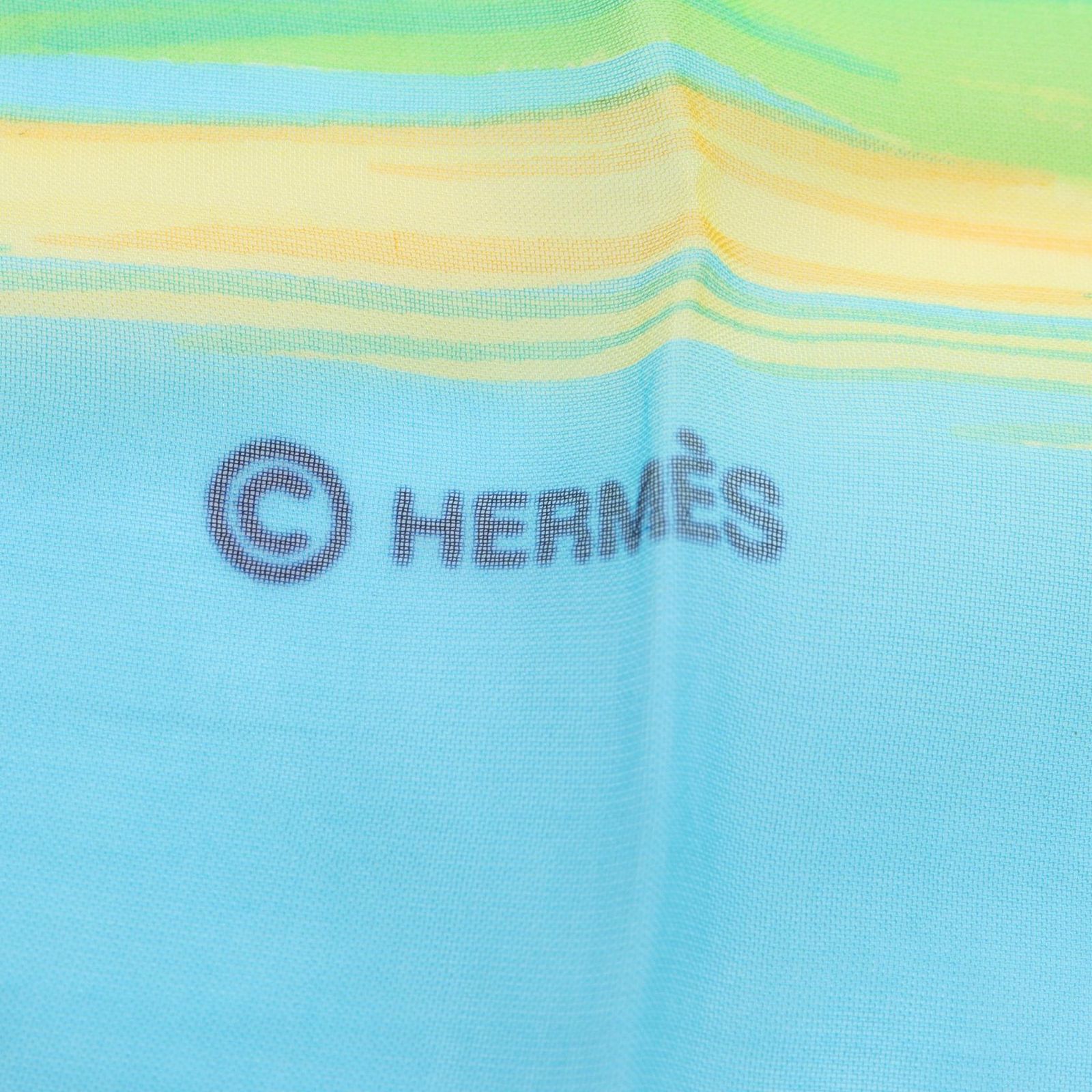 エルメス HERMES スカーフ ショールカレ140 モスリン La Tour Eiffel S'envole シルク カレ140 レディース Used A