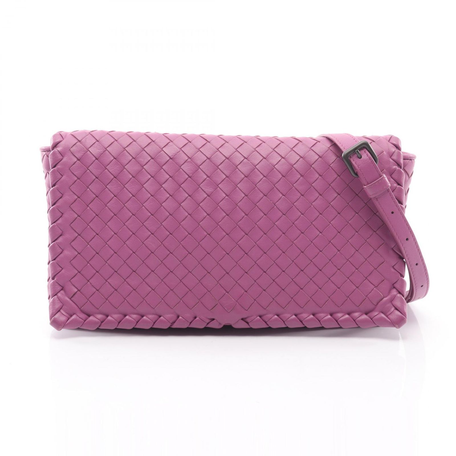 ボッテガヴェネタ BOTTEGA VENETA ショルダーバッグ イントレチャート ショルダーバッグ パープル レザー イントレチャート ショルダーバッグ レディース Used A
