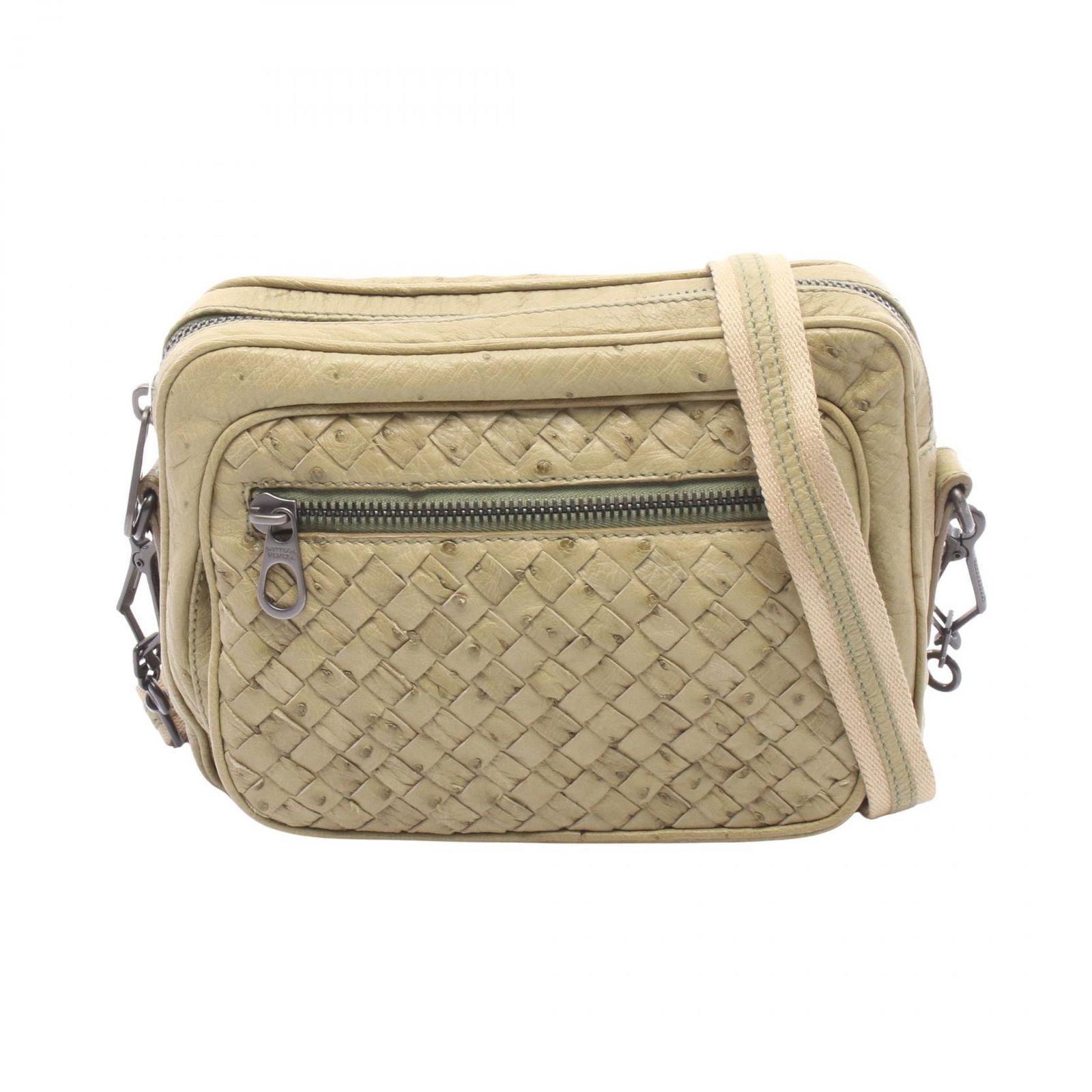ボッテガヴェネタ BOTTEGA VENETA ショルダーバッグ イントレチャート ライトグリーン レザー イントレチャート ショルダーバッグ レディース Used B