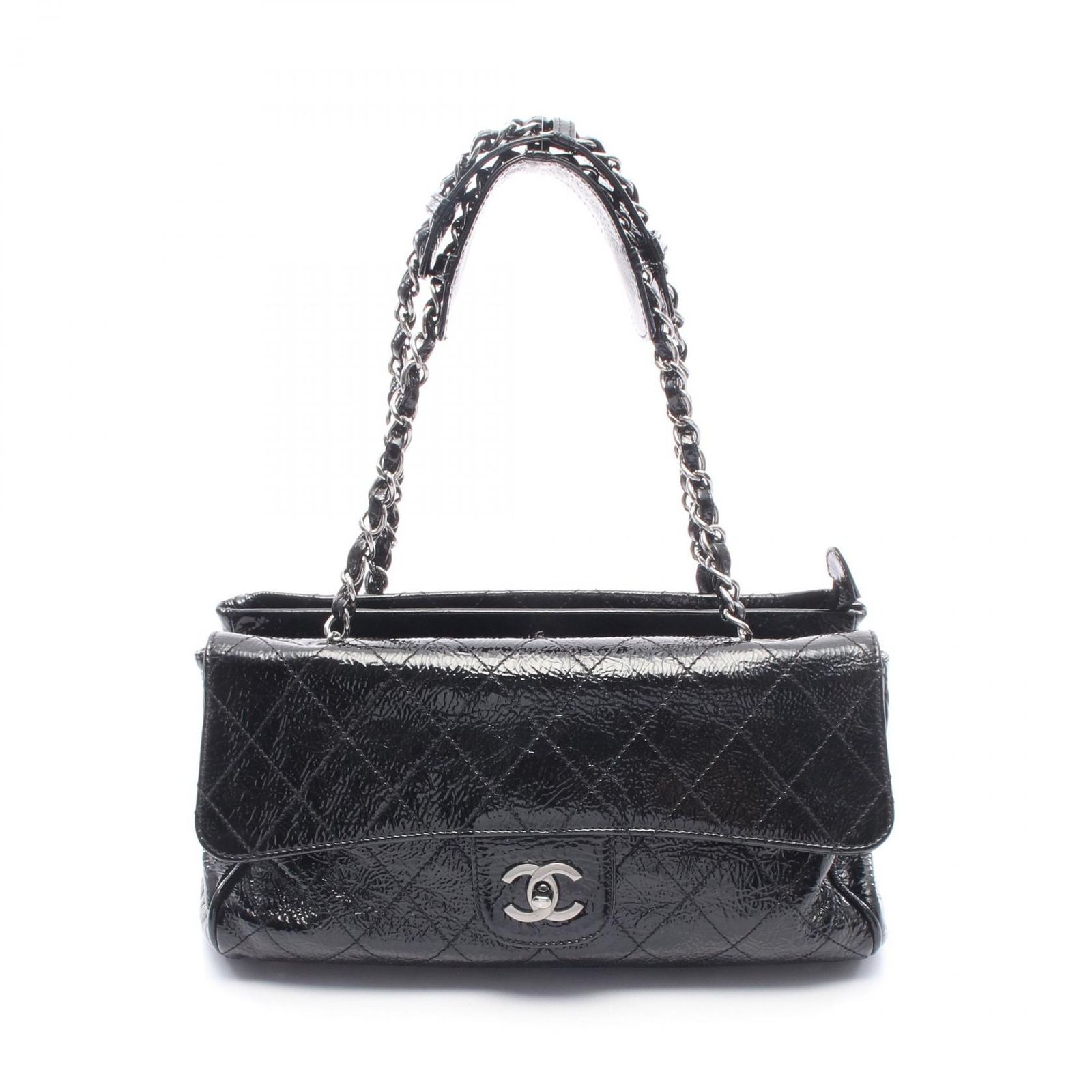 シャネル CHANEL ショルダーバッグ マトラッセ がま口 ブラック その他 マトラッセ がま口 チェーンショルダー レディース Used A