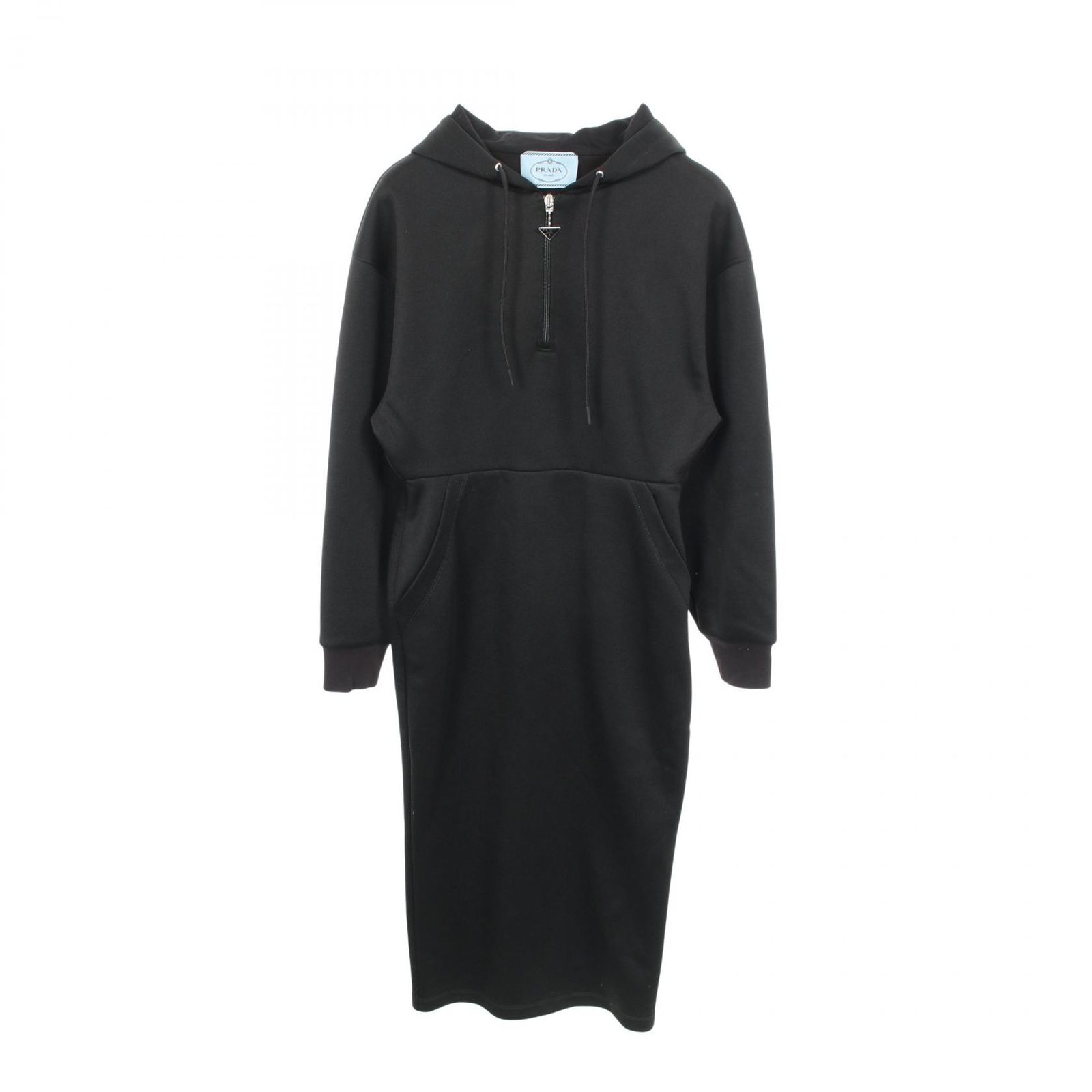プラダ PRADA ワンピース ハーフジップ フード付き 長袖 P3K44 コットン ワンピース レディース Used A