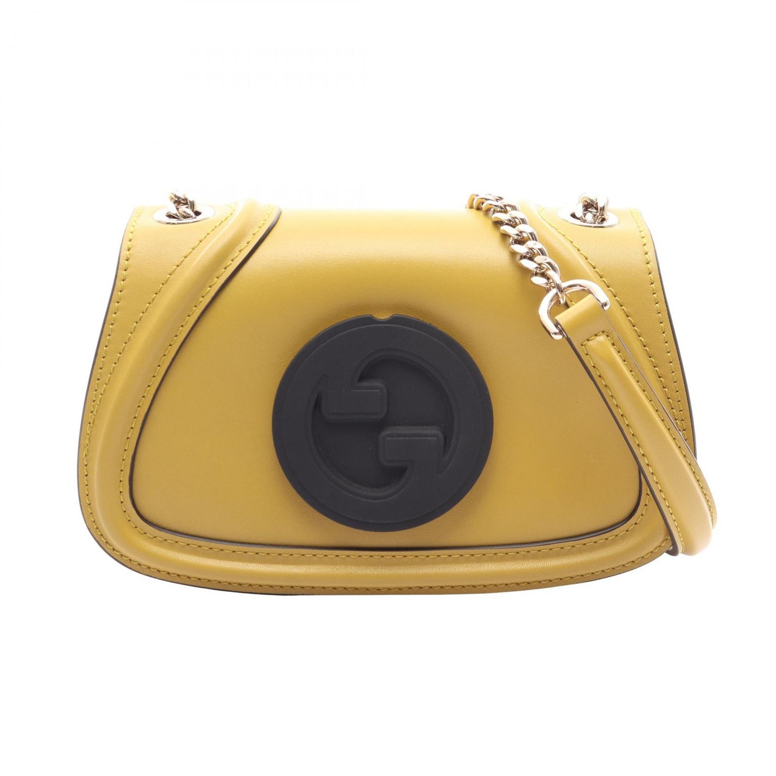 グッチ GUCCI ショルダーバッグ ブロンディ 815711 マスタード/ブラック レザー ラバー ブロンディ スモール ショルダーバッグ レディース Used A
