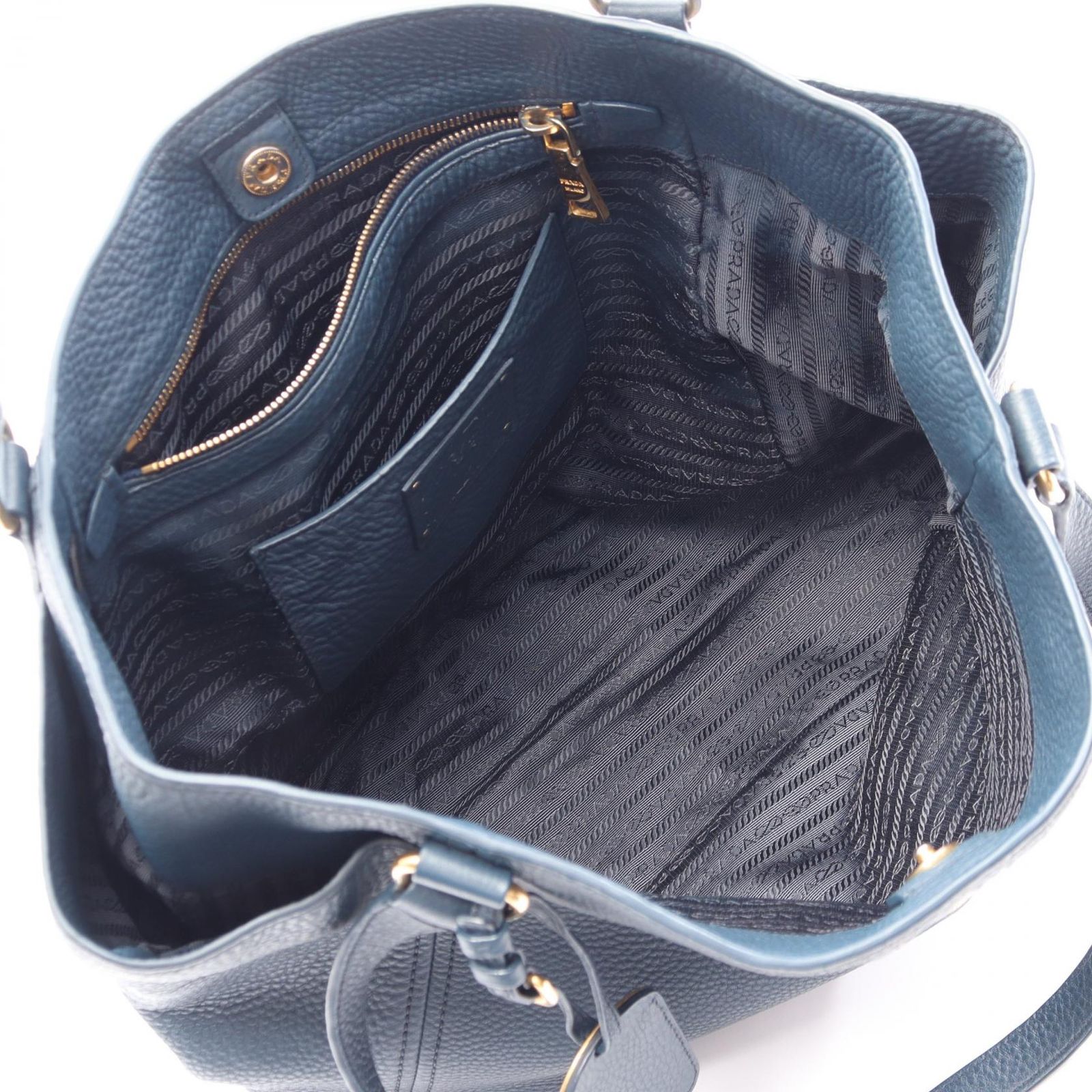 プラダ PRADA トートバッグ VIT DAINO ヴィッテロダイノ ダークブルー 