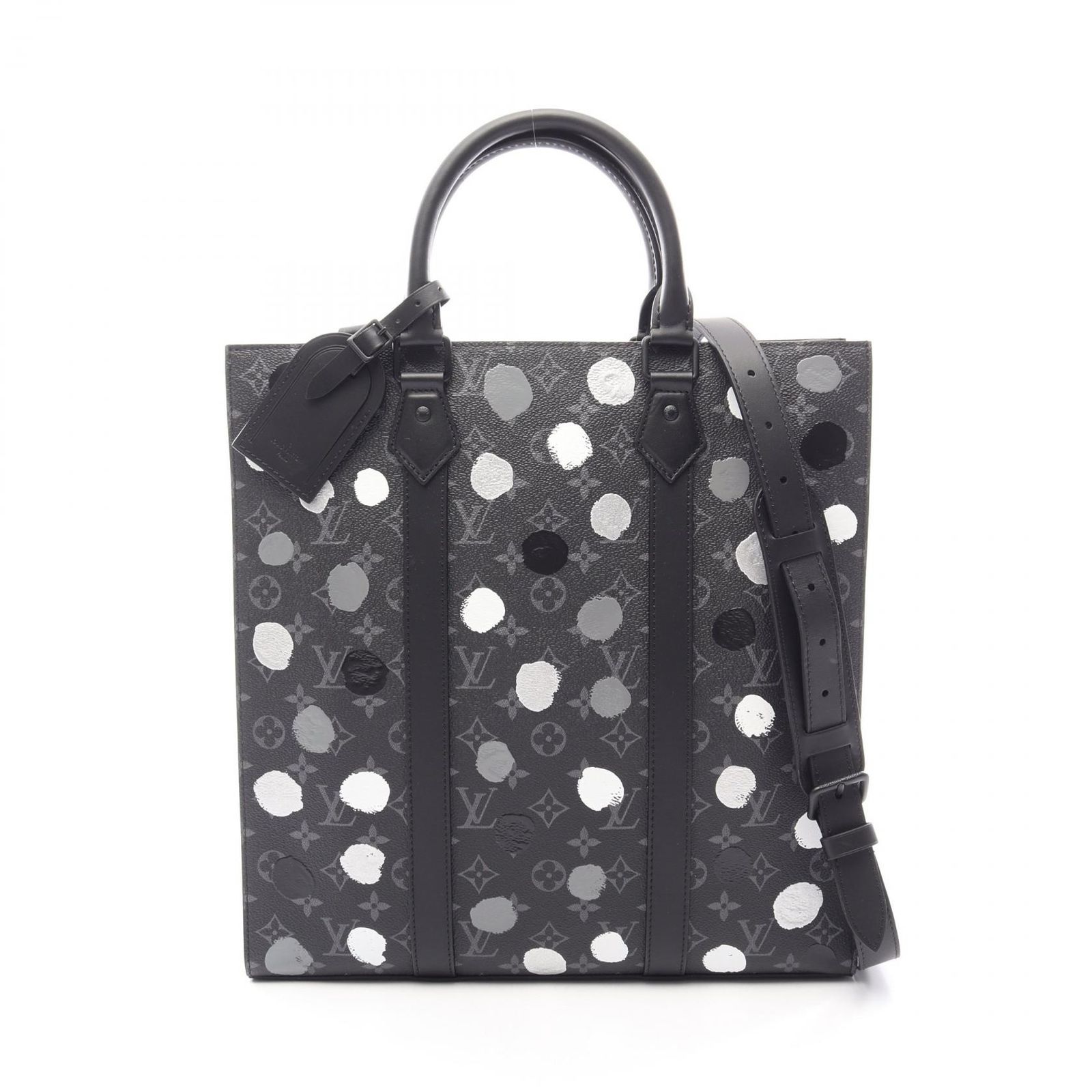 ルイ・ヴィトン LOUIS VUITTON トートバッグ LOUIS VUITTON × yayoi kusama 2WAY M46404 PVCコーティングキャンバス レザー LV×YK サック・プラ レディース Used A