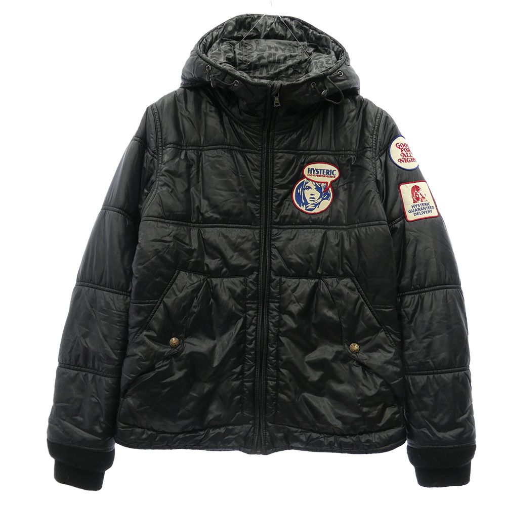 HYSTERIC GLAMOUR ヒステリックグラマー 0213AB01 PRIMALOFT ワッペン付き プリマロフト 中綿 ジャケット ブラック系 S【中古】