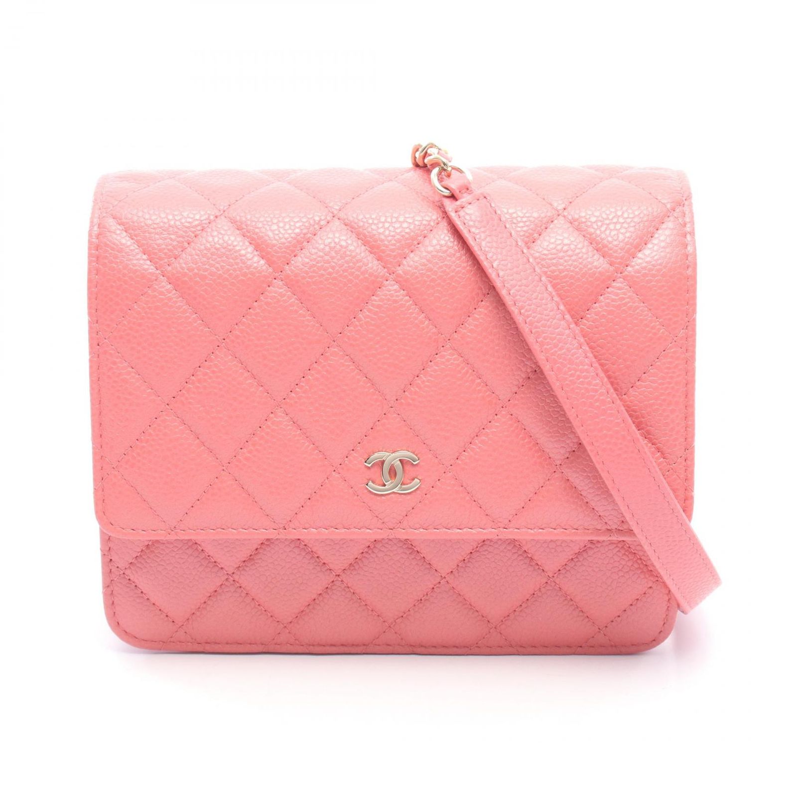 シャネル CHANEL ショルダーバッグ マトラッセ A84310 ピンク キャビアスキン(グレインドカーフ) マトラッセ チェーンウォレット レディース Used A