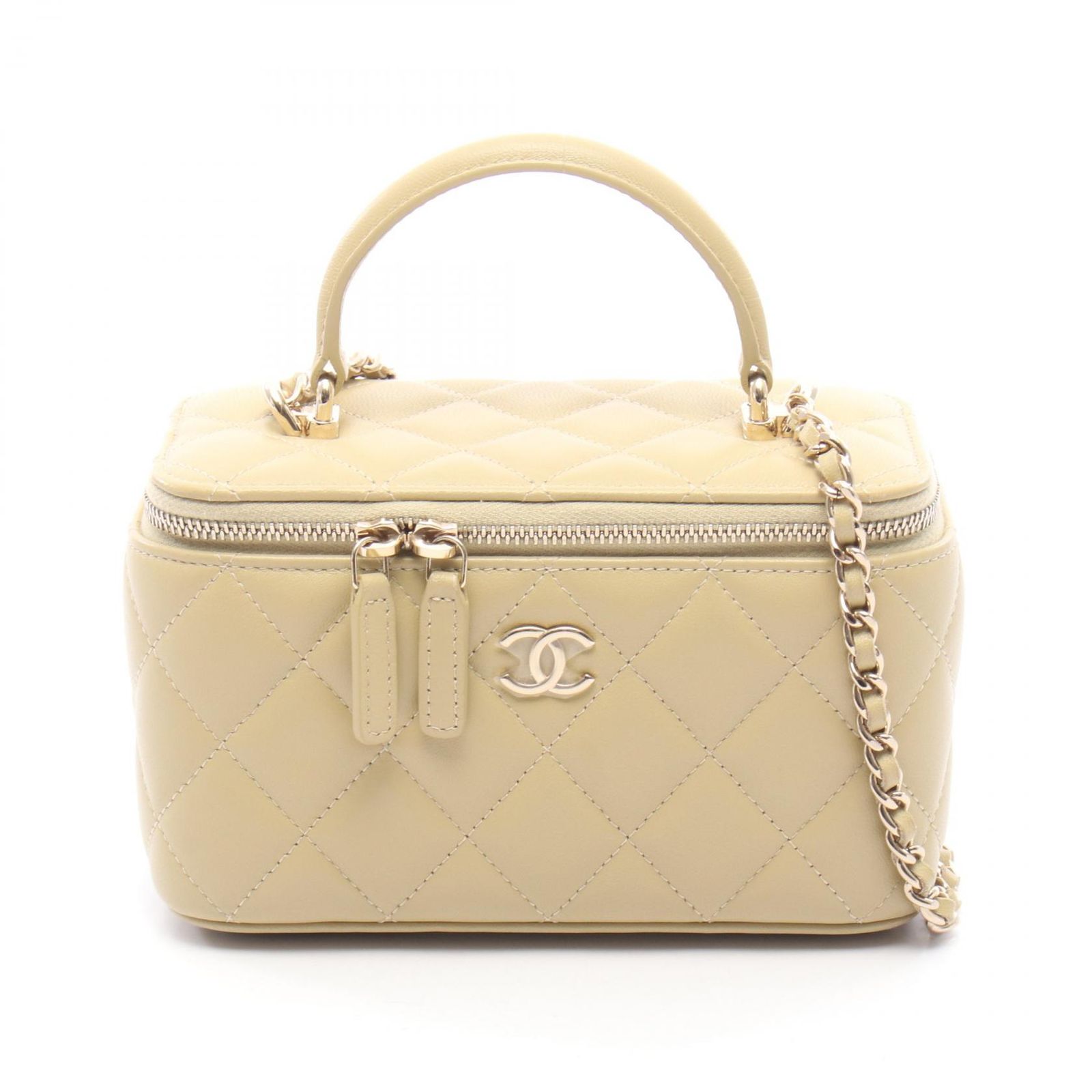 シャネル CHANEL ショルダーバッグ マトラッセ 2WAY AP2199 マスタード ラムスキン（羊革） マトラッセ バニティ 2wayチェーンショルダー レディース Used A