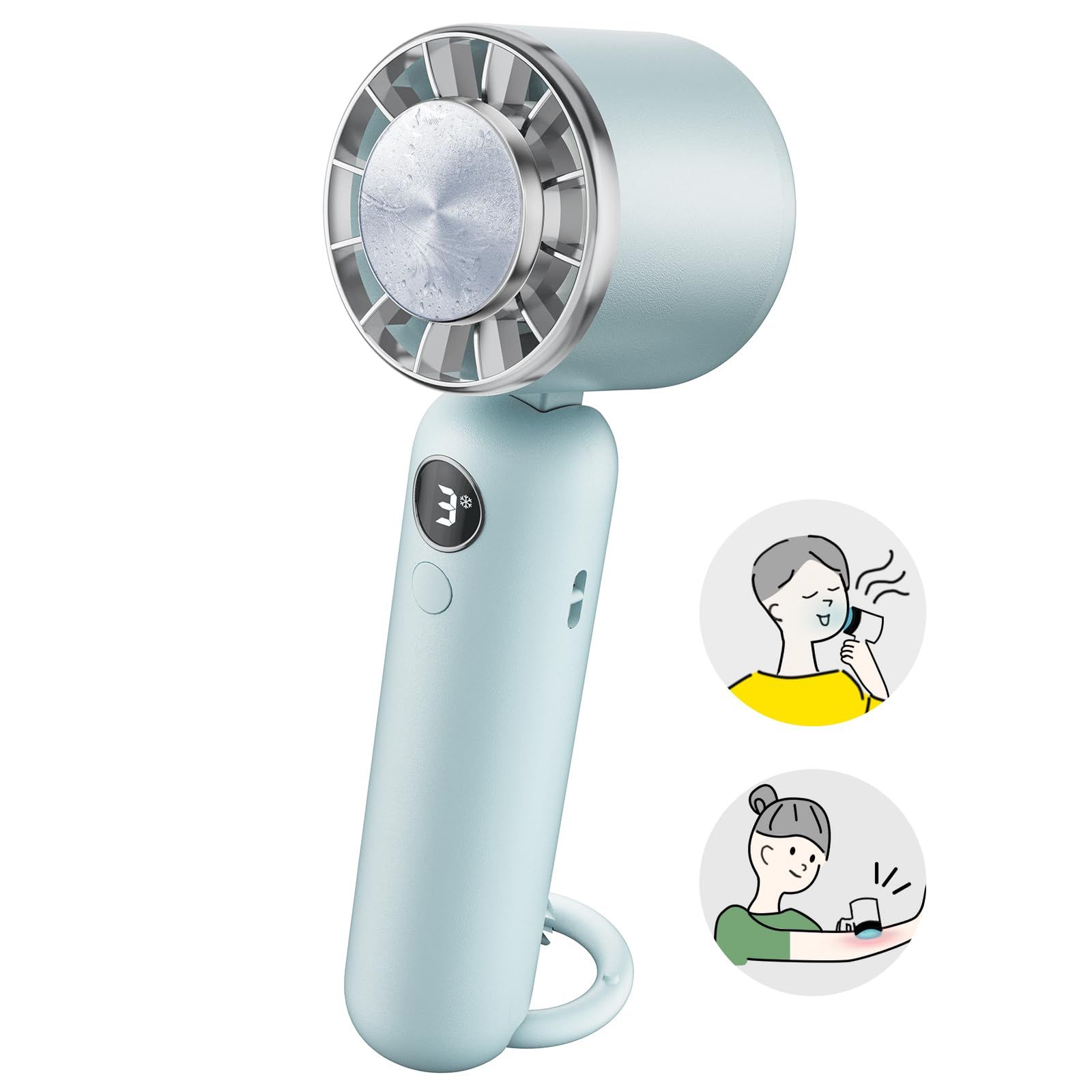 【新品】【瞬時冷感・極静音】HAGOOGI ハンディファン 冷却プレート付き ハンディ扇風機 5000ｍAh大容量 【駆動時間史上最長】 最長20時間連続使用 携帯扇風機 1台多役 手持ち/首掛け/卓上扇風機 3段階風量調節 冷却モード DC 1d2b0e52