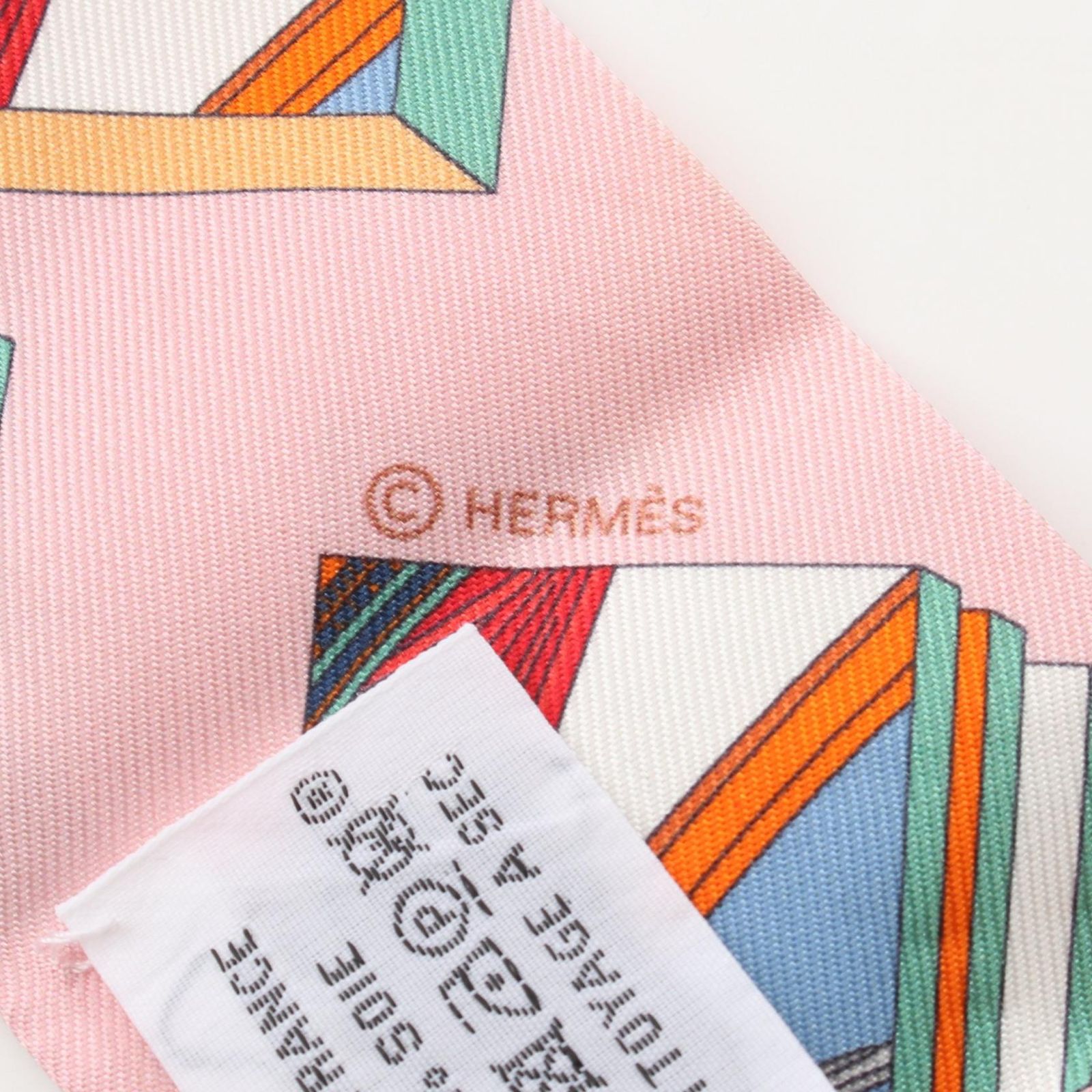 エルメス HERMES スカーフ ツイリー SPRINGS SPRINGS リボン シルク ツイリー レディース Used A