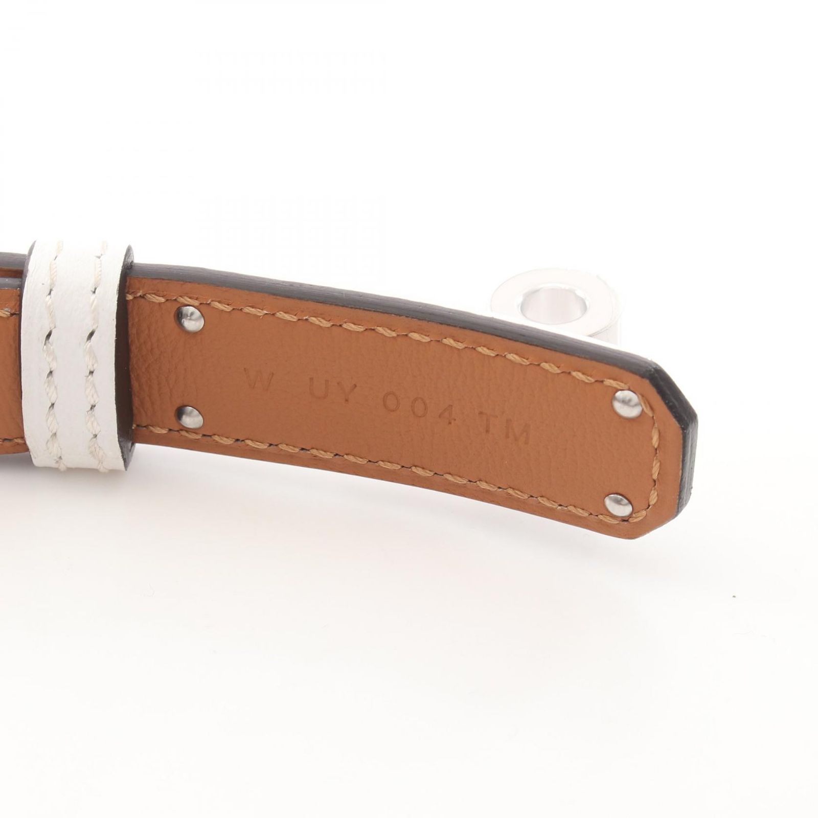 エルメス HERMES ベルト ケリーベルト ホワイト レザー カーフ（牛革