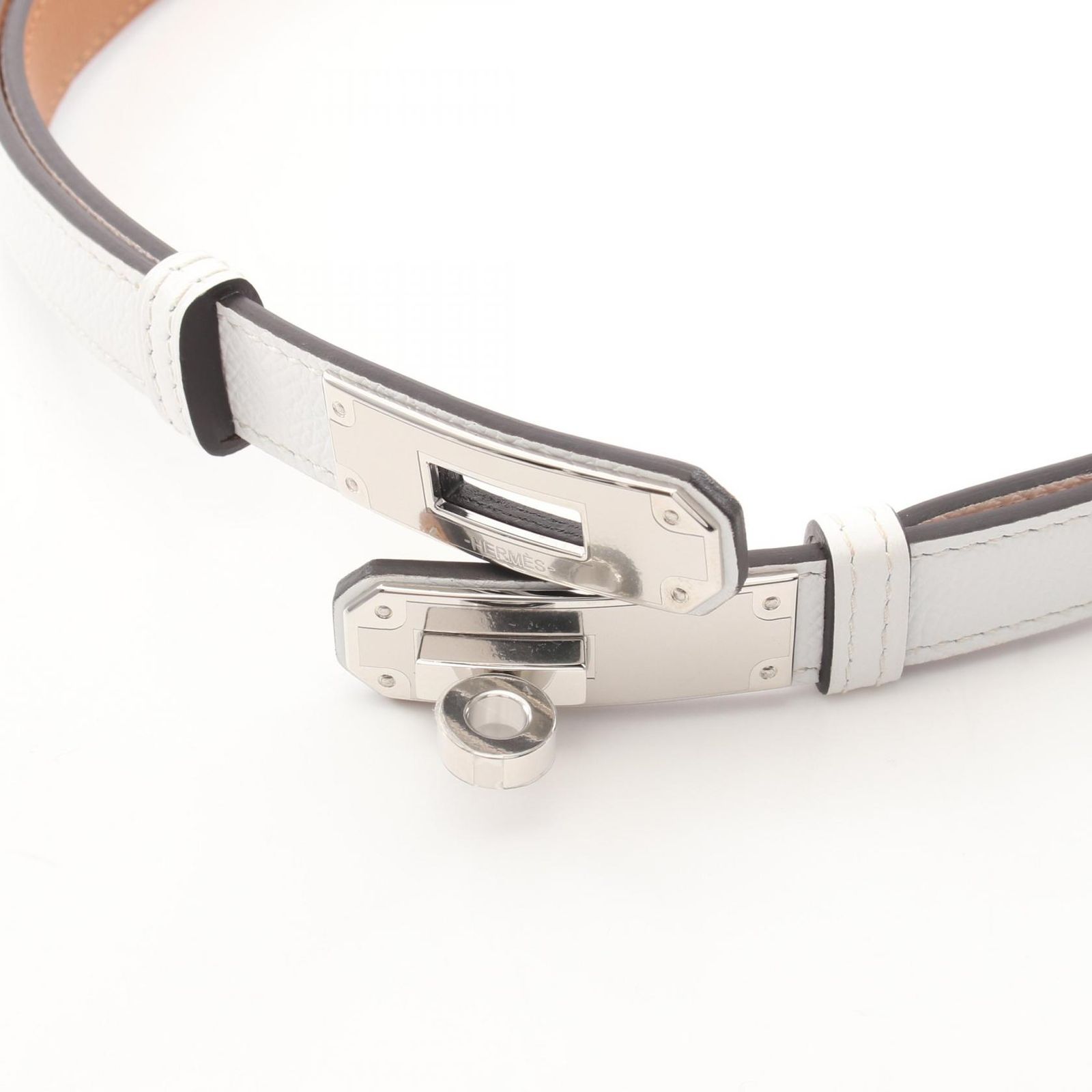 新品未使用レアエルメス ケリーベルト ホワイト W刻印 エルメス HERMES ベルト ケリーベルト ホワイト レザー カーフ（牛革
