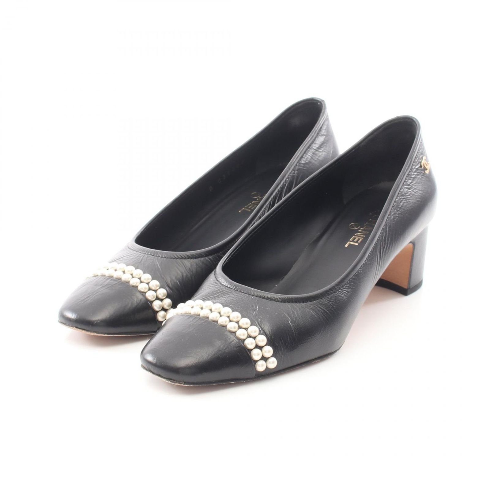 シャネル CHANEL パンプス ココマーク パール G35402 ブラック レザー パンプス ブラック レディース Used B