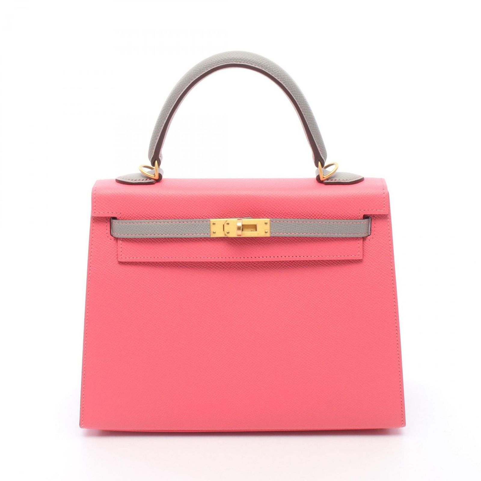 エルメス HERMES ハンドバッグ ケリー25 外縫い 2WAY パーソナルオーダー ローズアザレ/ブルーグラシエ レザー ケリー25 ローズアザレ/ブルーグラシエ レディース