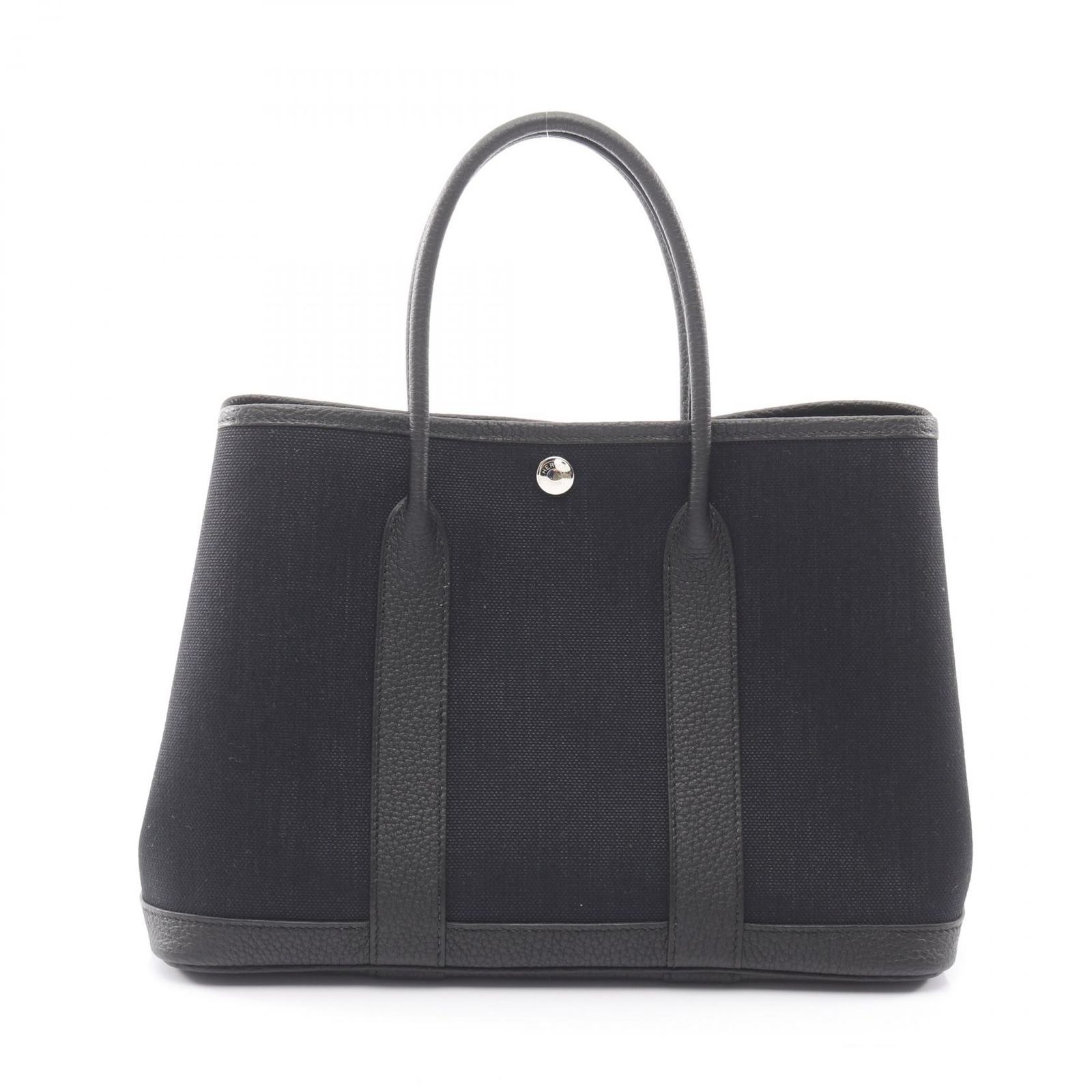 エルメス HERMES トートバッグ ガーデンパーティTPM ブラック キャンバス レザー ガーデンパーティTPM ブラック レディース Used A