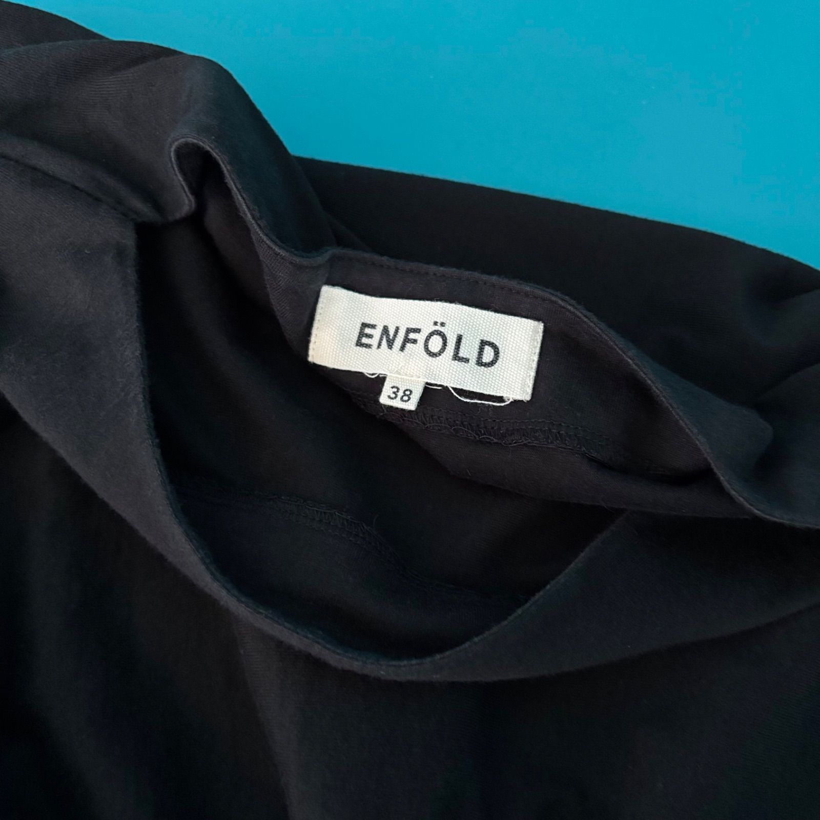 1765 ENFOLD エンフォルド アシンメトリーワンピース コットン 黒 