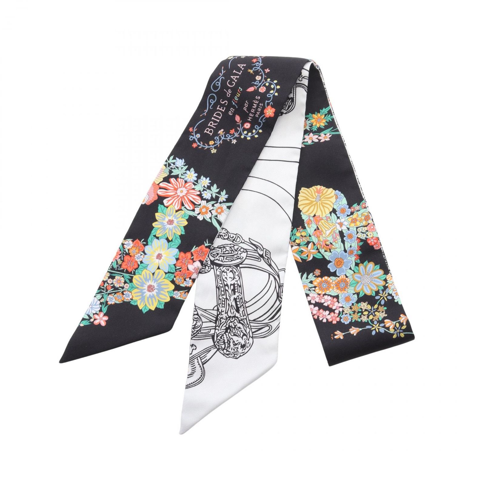 エルメス HERMES スカーフ ツイリー BRIDES de GALA en fleurs シルク ツイリー レディース Used A