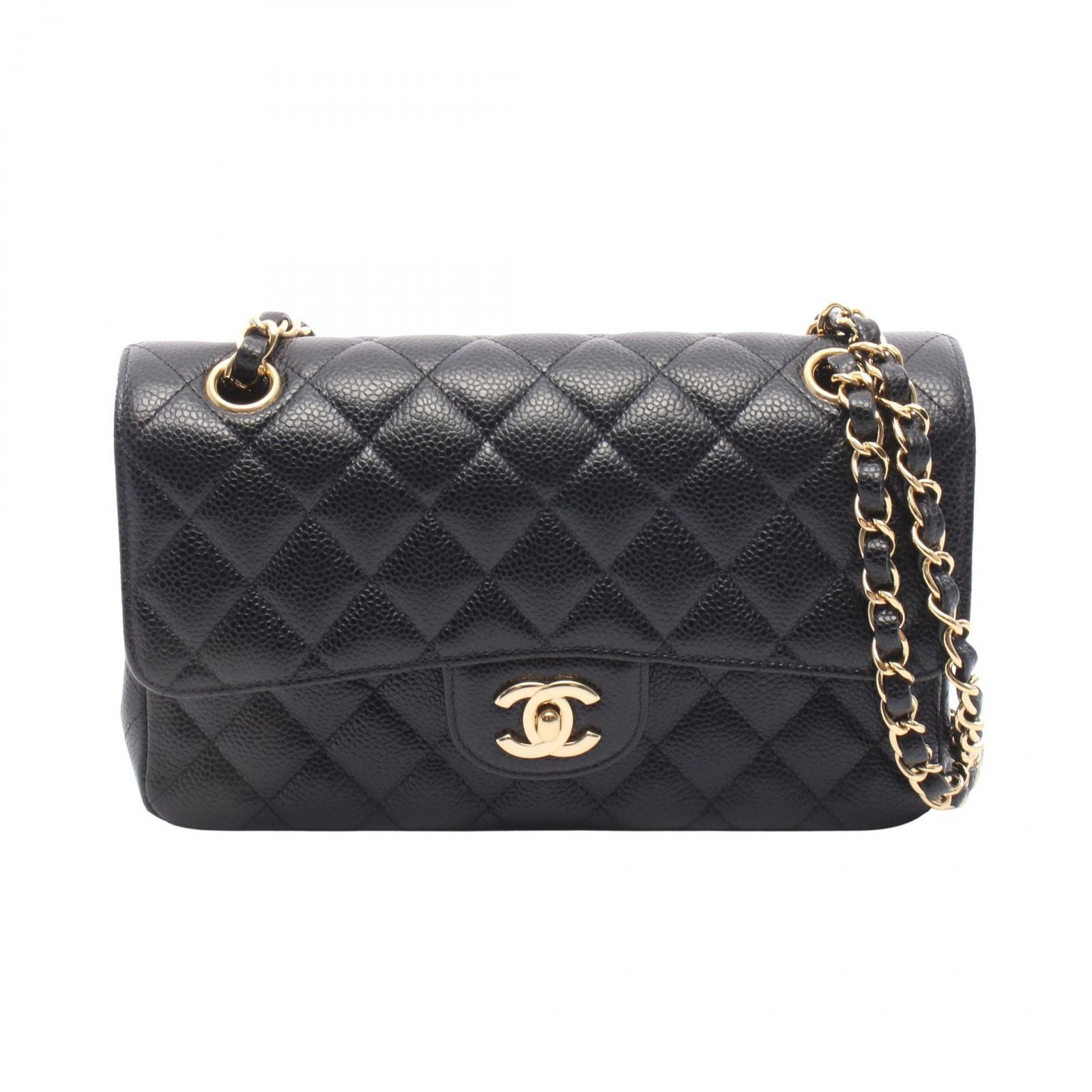 シャネル CHANEL ショルダーバッグ マトラッセ Wフラップ A01113 ブラック キャビアスキン(グレインドカーフ) マトラッセ ダブルフラップ チェーンショルダー 548,320円