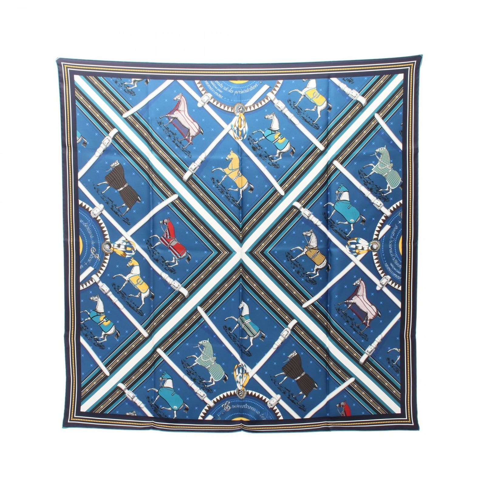 エルメス HERMES スカーフ カレ90 ダブルフェイス Couvertures et Tenues de Jour シルク カレ90 ダブルフェイス レディース Used A