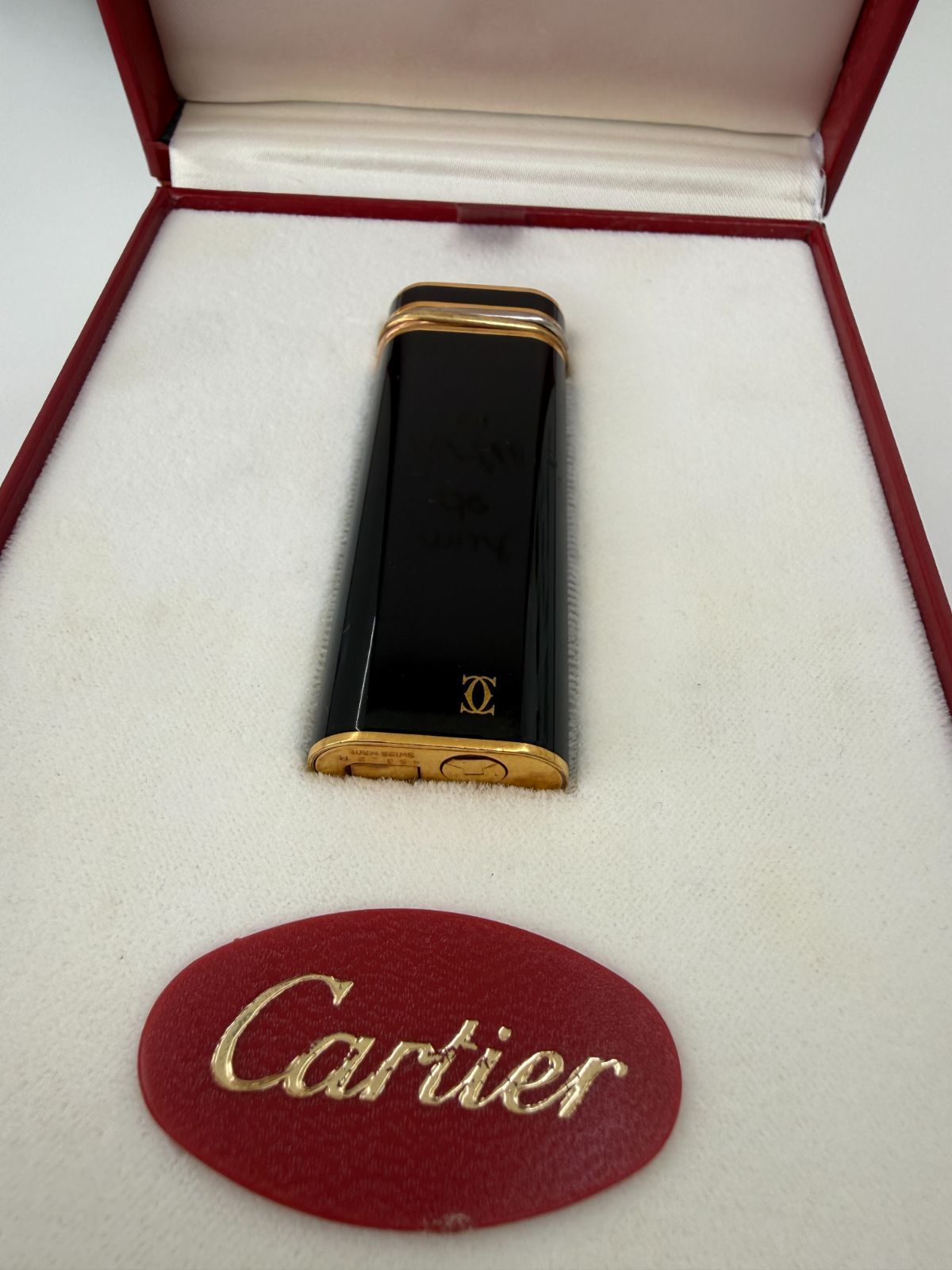 D【ヴィンテージ】カルティエ ライター Cartier トリニティ　喫煙具 ブランド アンティーク　ゴールド　タバコグッズ