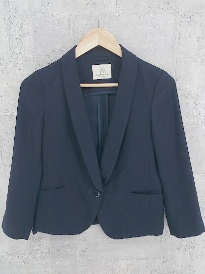 ◇ BEAUTY&YOUTH UNITED ARROWS ビューティアンドユース 七分袖 テーラード ジャケット ネイビー * 【1002799306492】