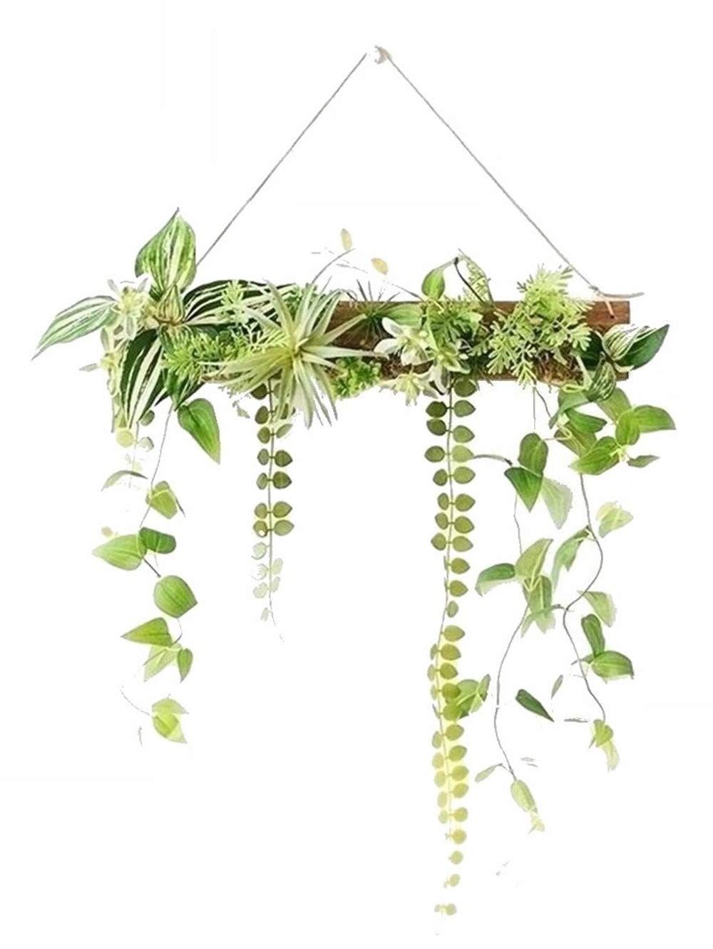 【新品】【 ウォールグリーン 壁掛け フェイク 50cm×40cm フック付き 】 フェイクグリーン 観葉植物 造花 おしゃれ 人工観葉植物 エアープランツ 室内 大型 フレーム インテリア アンティーク 雑貨 人工 壁掛 グリーン 緑 植物 9ae2be87