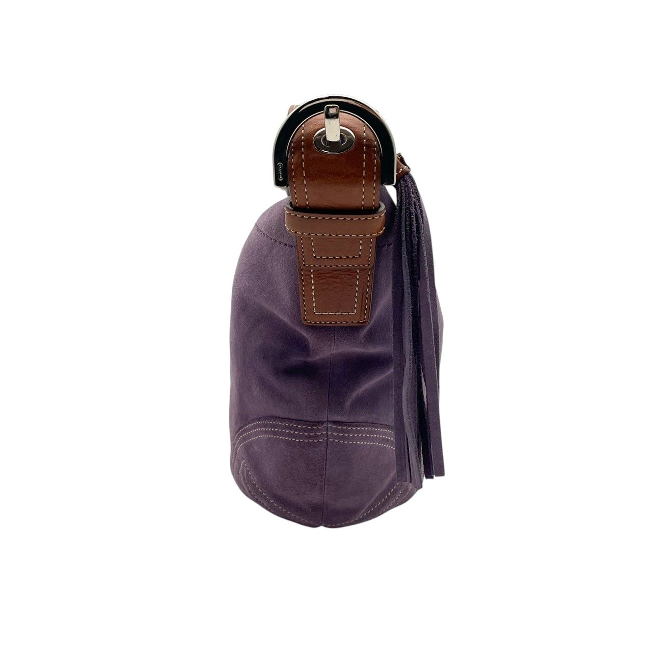 良品 コーチ COACH トートバッグ ショルダーバッグ Y2K vintage スウェード スエード レザー パープル 紫 シルバー金具 肩掛け A4収納 エレガント お出かけ デイリーユース 通勤 通学 レディース 鞄 カバン 8A16 S79