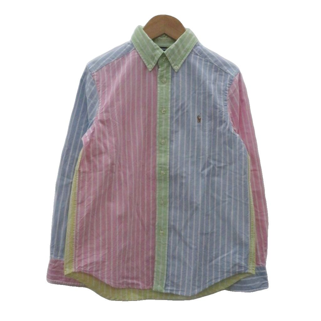 ラルフローレン RALPH LAUREN カジュアルシャツ 長袖 M マルチカラー ストライプ柄 ロゴ刺繡 /MA16 ■ECE004 男の子