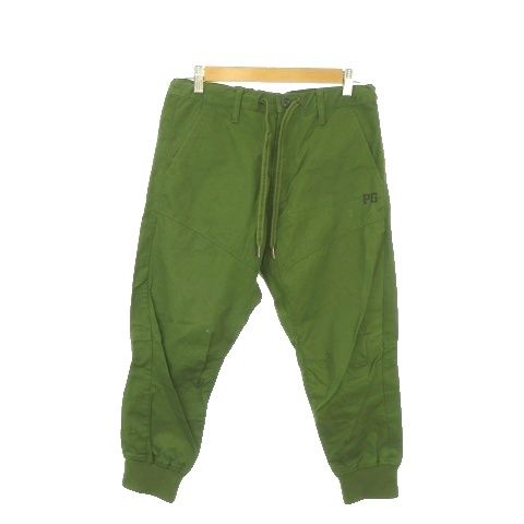 パーリーゲイツ PEARLY GATES クロップドパンツ ゴルフ 1 緑 カーキ 無地 ドローストリングウエスト リブ裾 055-131327 /AO14 ■ECD004
