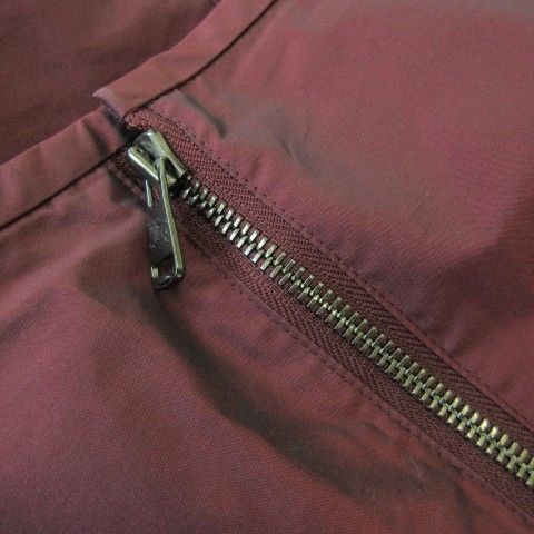 バーバリー ロンドン BURBERRY LONDON スカート 38 ワイン ボルドー 偏光 黒 ブラック 無地 膝丈 ウエストギャザー FX034-935-18 /CK27 ■ECD004