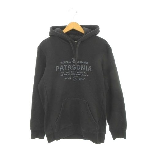 パタゴニア Patagonia プルパーカー スウェット アウトドアウエア W's M M's S 黒 ブラック 長袖 フード付き ロゴプリント 39653FA22 /AO10 ■ECD004