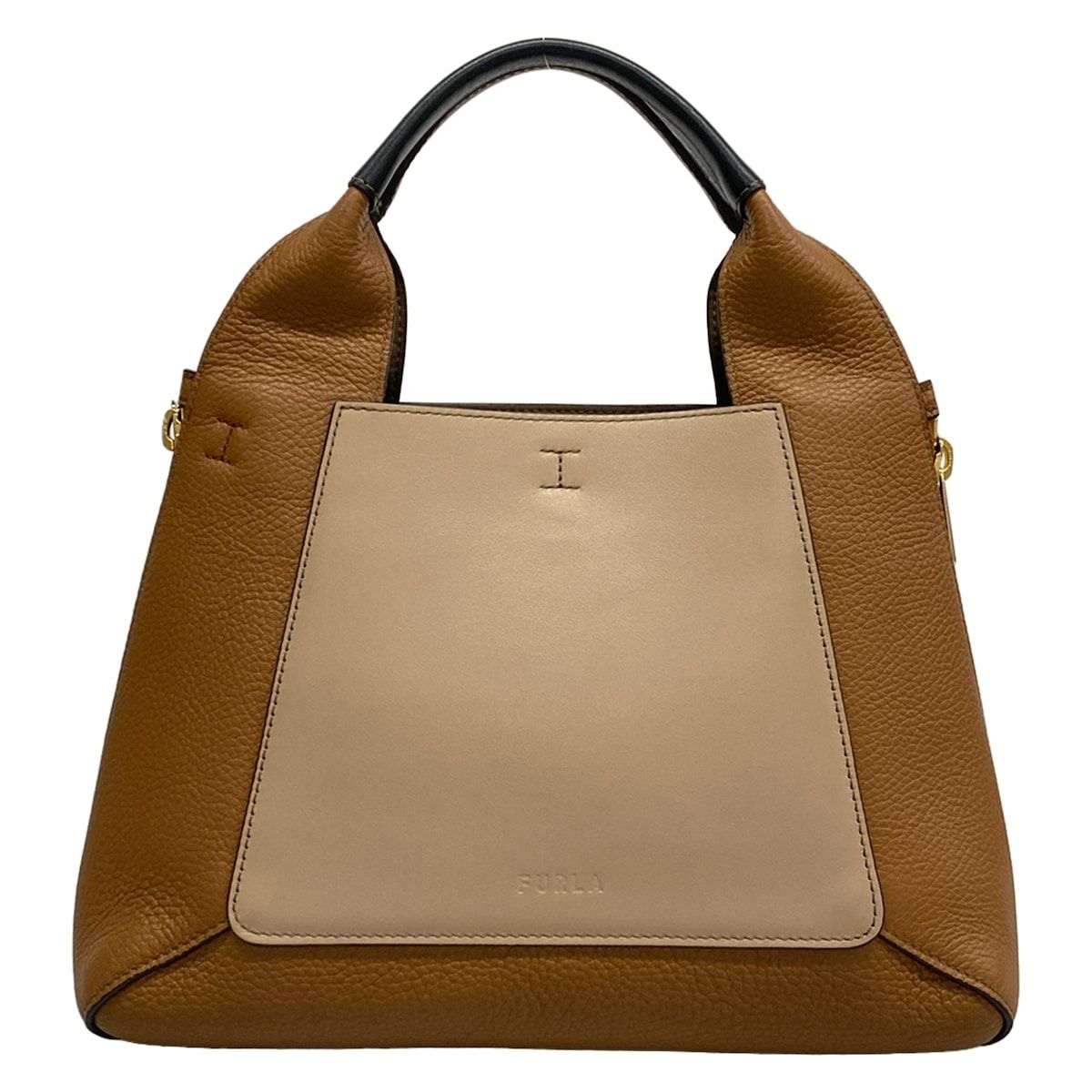 FURLA(フルラ) トートバッグ美品 ジルダ ブラウン×グレーベージュ レザー