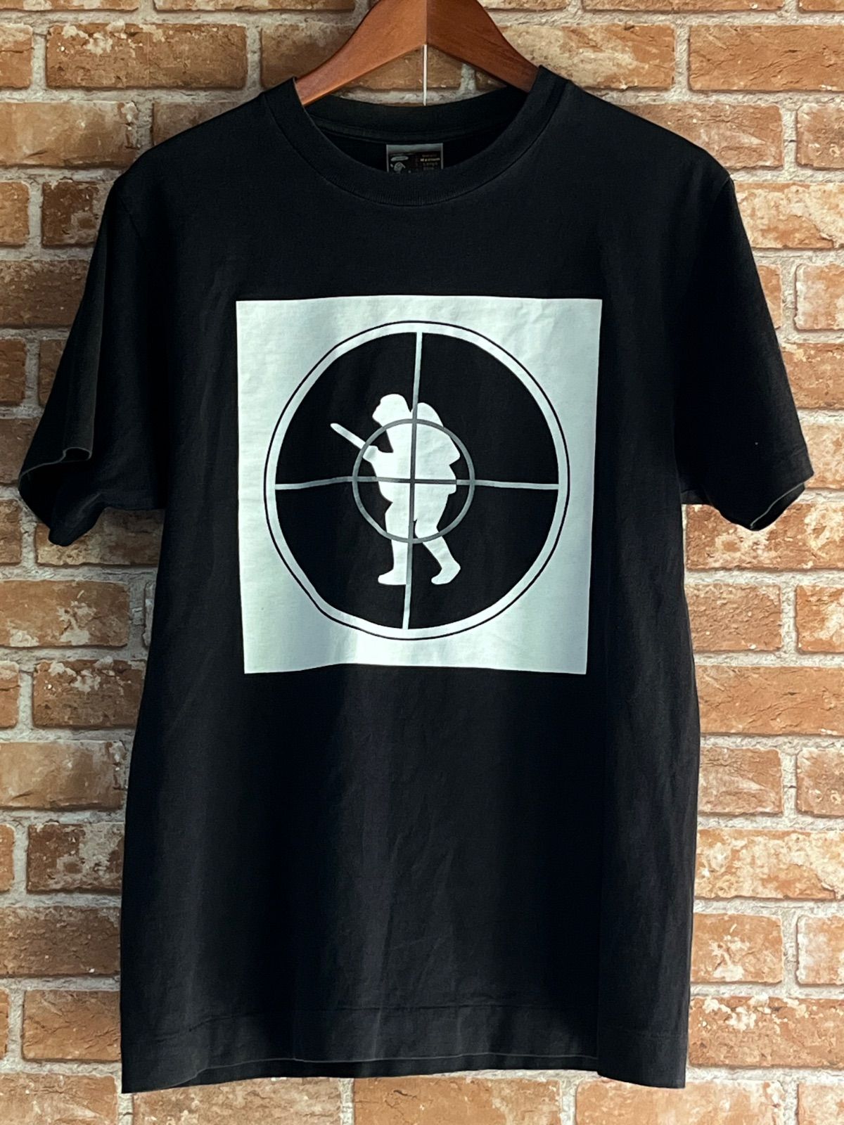 レア A BATHING APE ア ベイシング エイプ オールドエイプ PUBLIC ENEMY Tシャツ ブラック 黒 BAPE パブリック・エナミー ヒップホップ 90s〜00s ゲームタグ シングルステッチ M