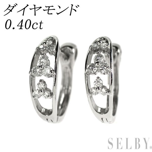 Pt900 ダイヤモンド ピアス 0.40ct フープ - メルカリ