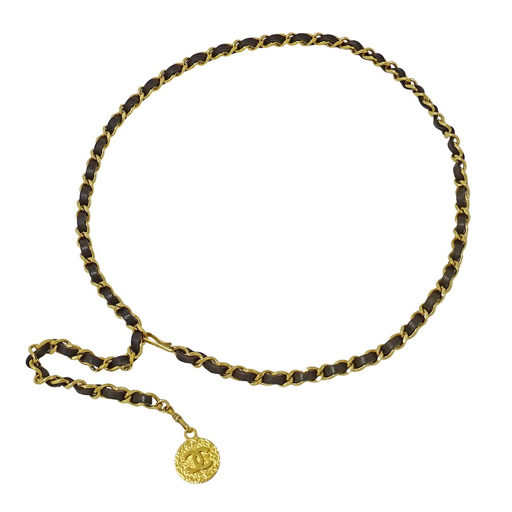 シャネル CHANEL ベルト レディース ブランド チェーンベルト レザー