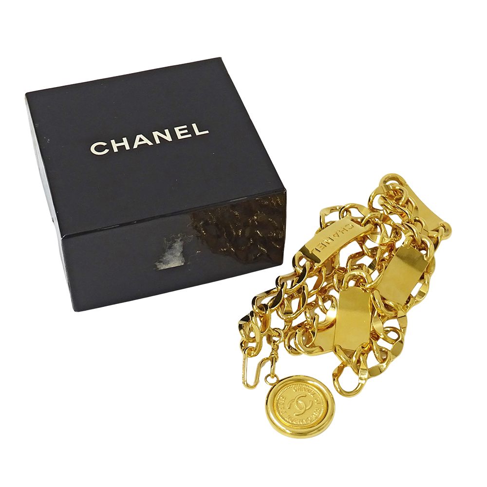 シャネル CHANEL ベルト レディース ブランド チェーンベルト ゴールド