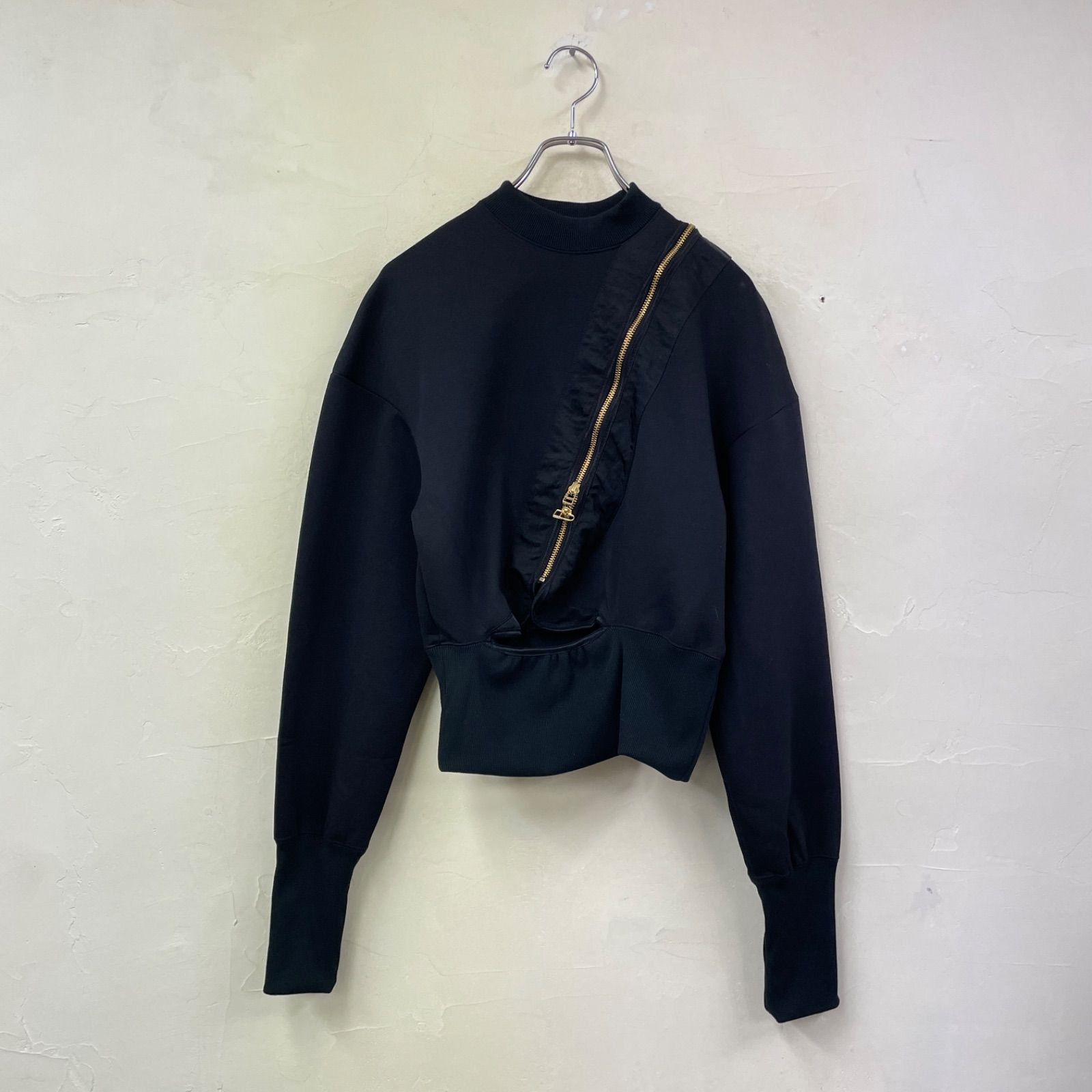 美品 AKIKOAOKI アキコアオキ ジップデザインスウェット トレーナー