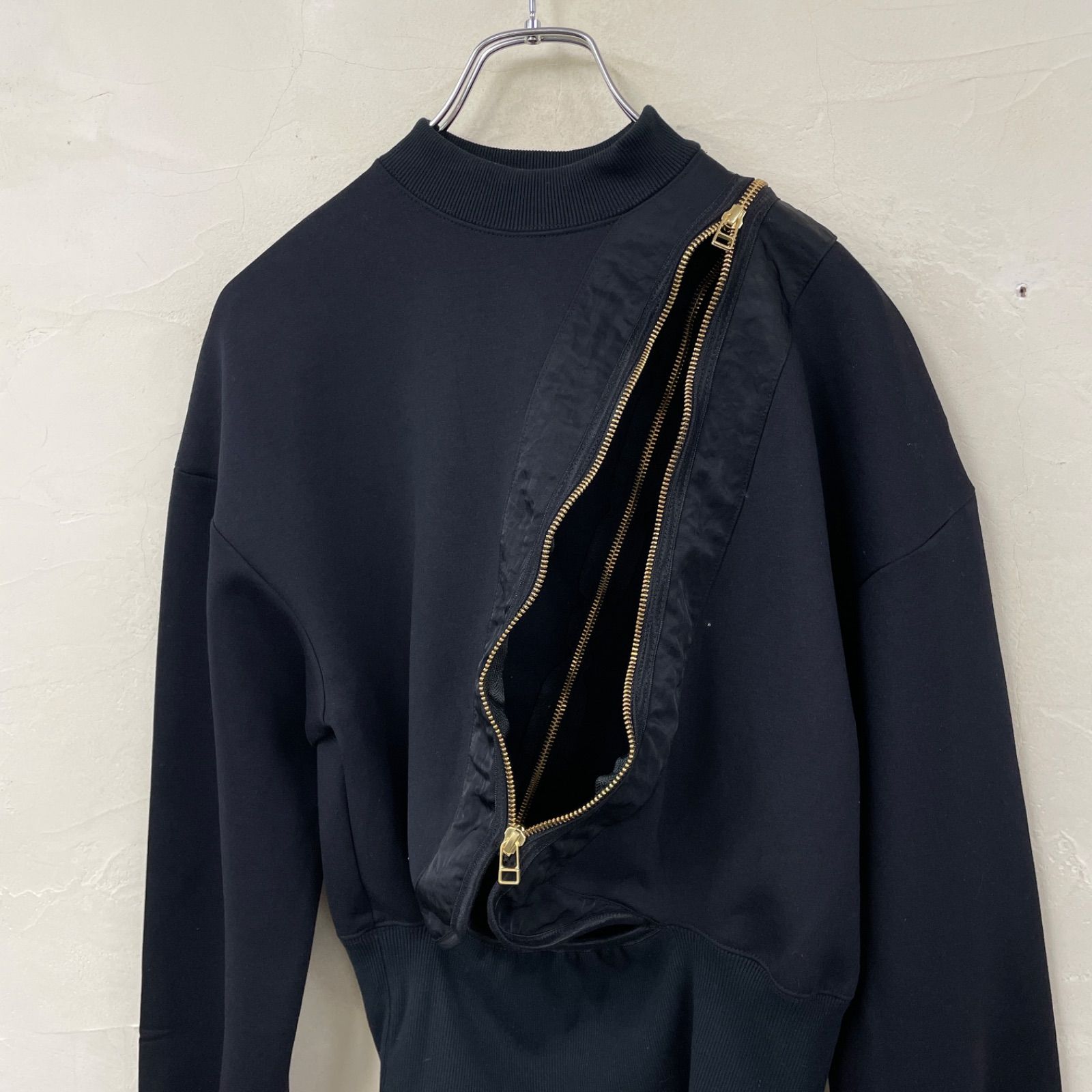 美品 AKIKOAOKI アキコアオキ ジップデザインスウェット トレーナー