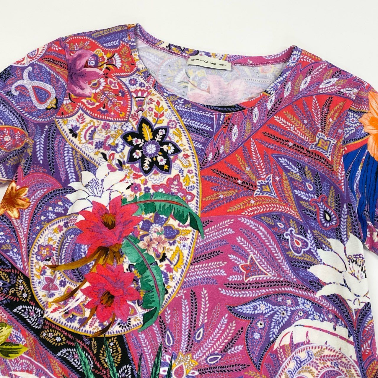 67j6《美品》 ETRO エトロ イタリア製 半袖Tシャツ クルーネック