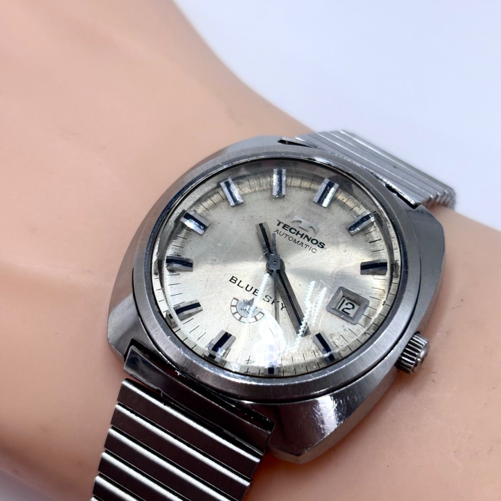 テクノス　ブルースカイ　TECHNOS　BLUE SKY　自動巻き　中古品 稼働/純正ブレス】TECHNOS/テクノス BLUE SKY/ブルースカイ 腕時計