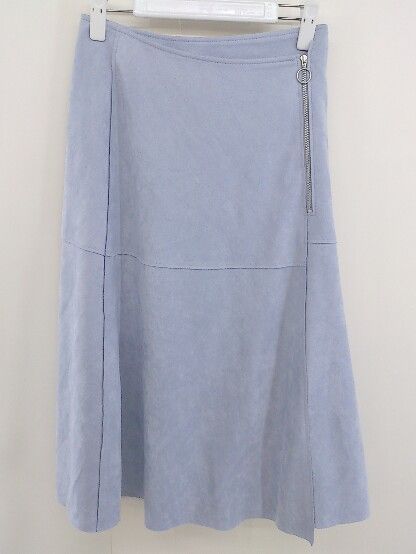 ◇ N. Natural Beauty Basic スエード調 膝下丈 フレア スカート サイズM パープル系 レディース 【中古】 【1206300004710】