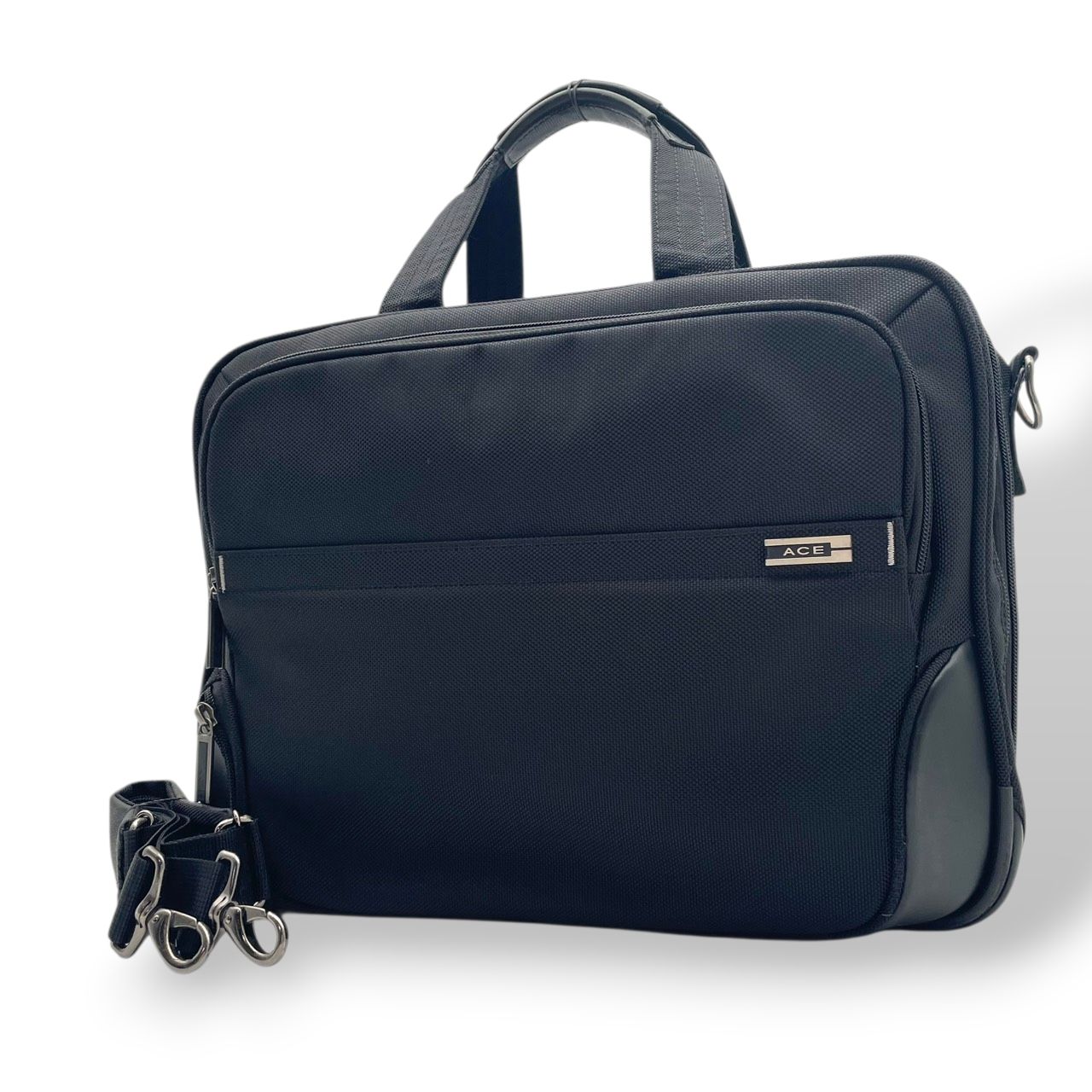 美品 エース ACE ビジネスバッグ ブリーフケース ナイロン 黒 ブラック 2WAY ショルダーバッグ ハンドバッグ 大容量 A4収納 PC収納 通勤 出張 メンズ 多機能 高機能 軽量 スタイリッシュ エレガント ビジネス S64