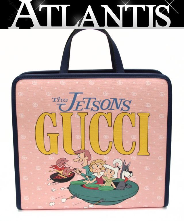 未使用 グッチ Gucci チルドレンズトート The JETSONS PVC ピンク×ネイビー 【74521】