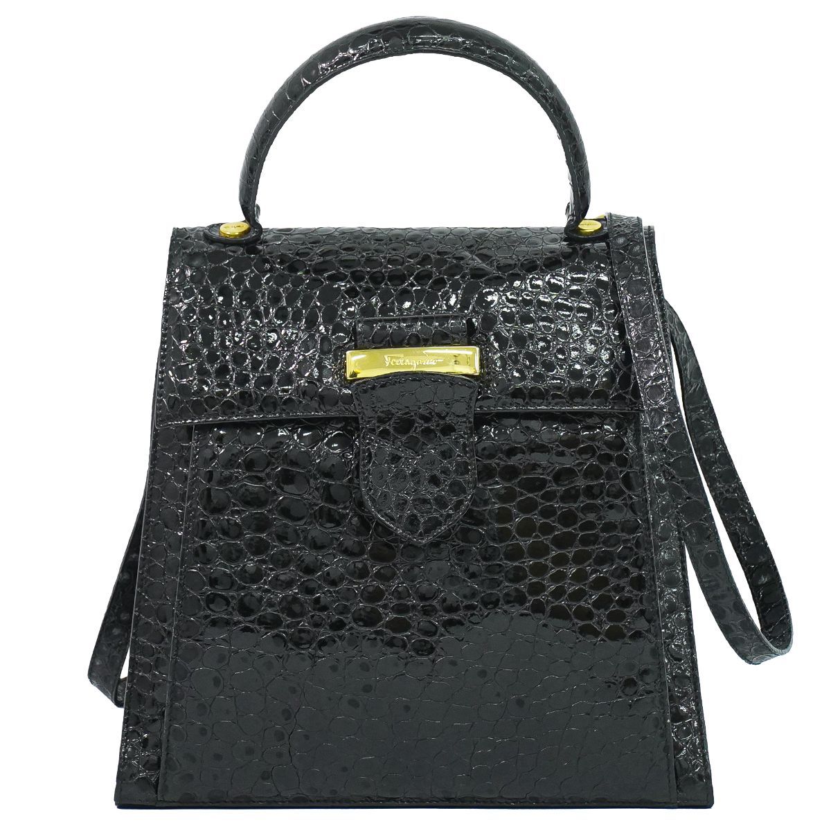 本物 サルヴァトーレ フェラガモ Salvatore Ferragamo クロコダイル型 